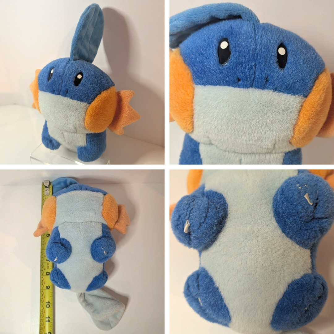 Vintage Mudkip Pokemon Rare 2004 Original Hasbro Plush, No Tag, Embellished Feet Vintage Mudkip Pokemon Rare 2004 Original Hasbro Plush, No Tag, Embellished Feet