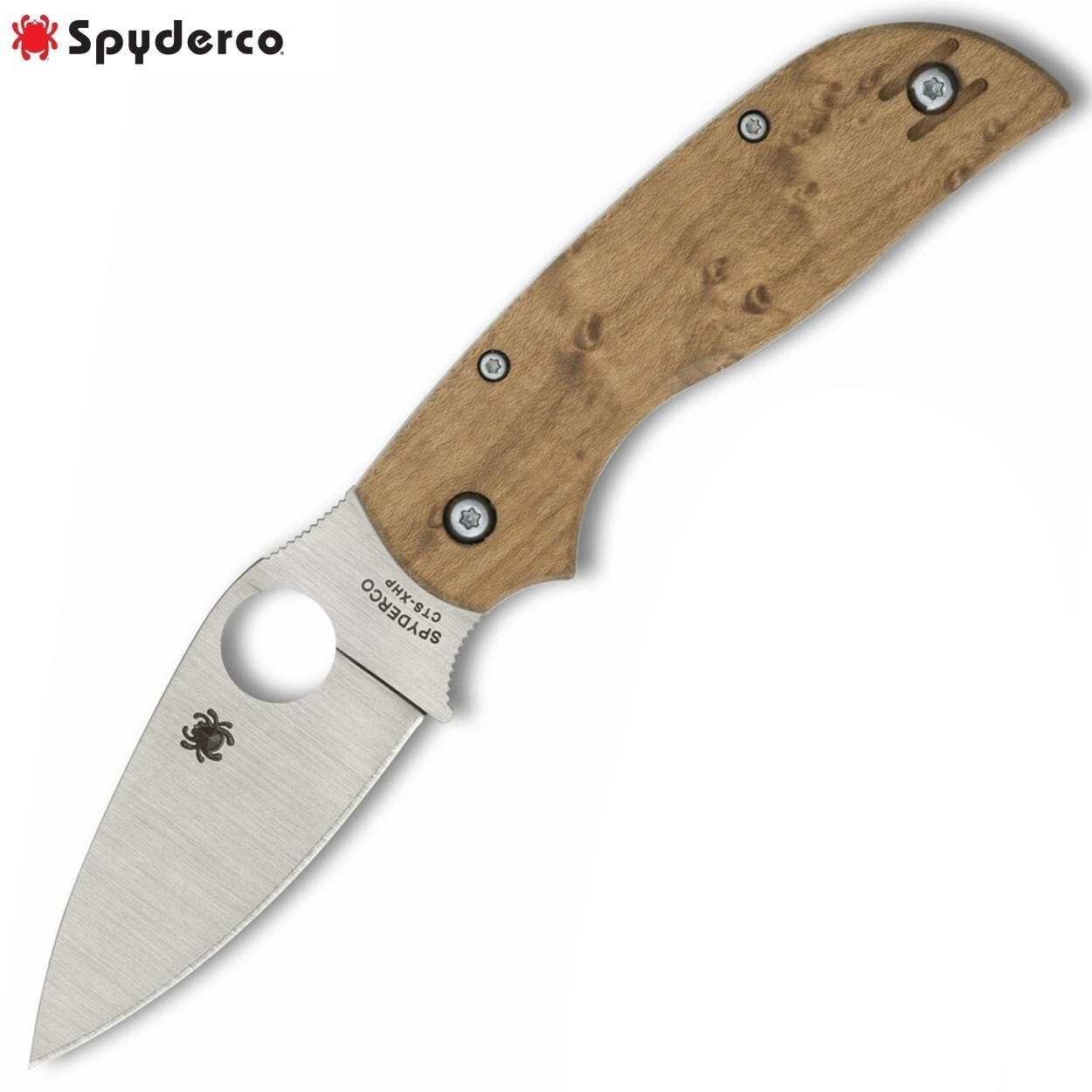 Spyderco Chaparral Slipjoint CTS-XHP Blade Birdseye Maple Wood Handles C152NLWDP Spyderco Chaparral Slipjoint CTS-XHP Blade Birdseye Maple Wood Handles C152NLWDP