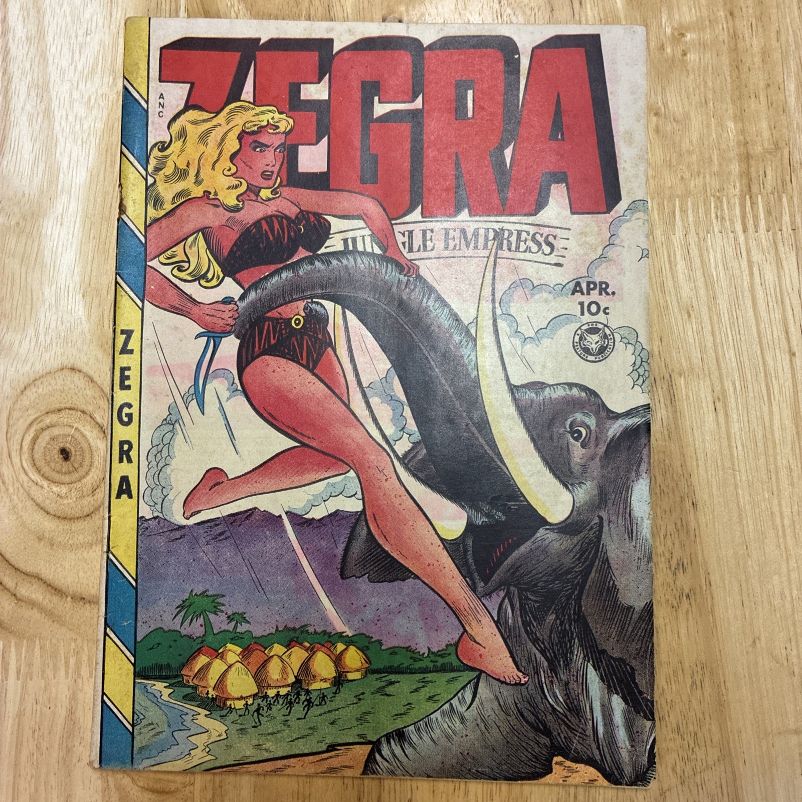 Zegra #5 - Jungle Empress  Woman Chained to Stake Panel Fox Feature  Nice
