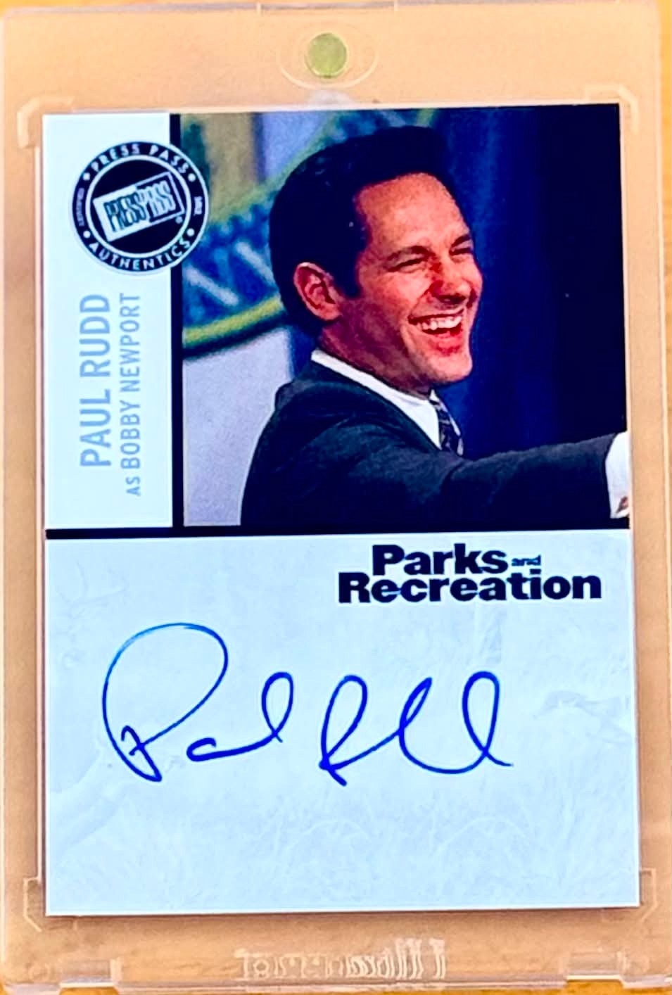 RARE - 2013 Press Pass Parks & Recreation PAUL RUDD On-Card Signed Auto #PR2