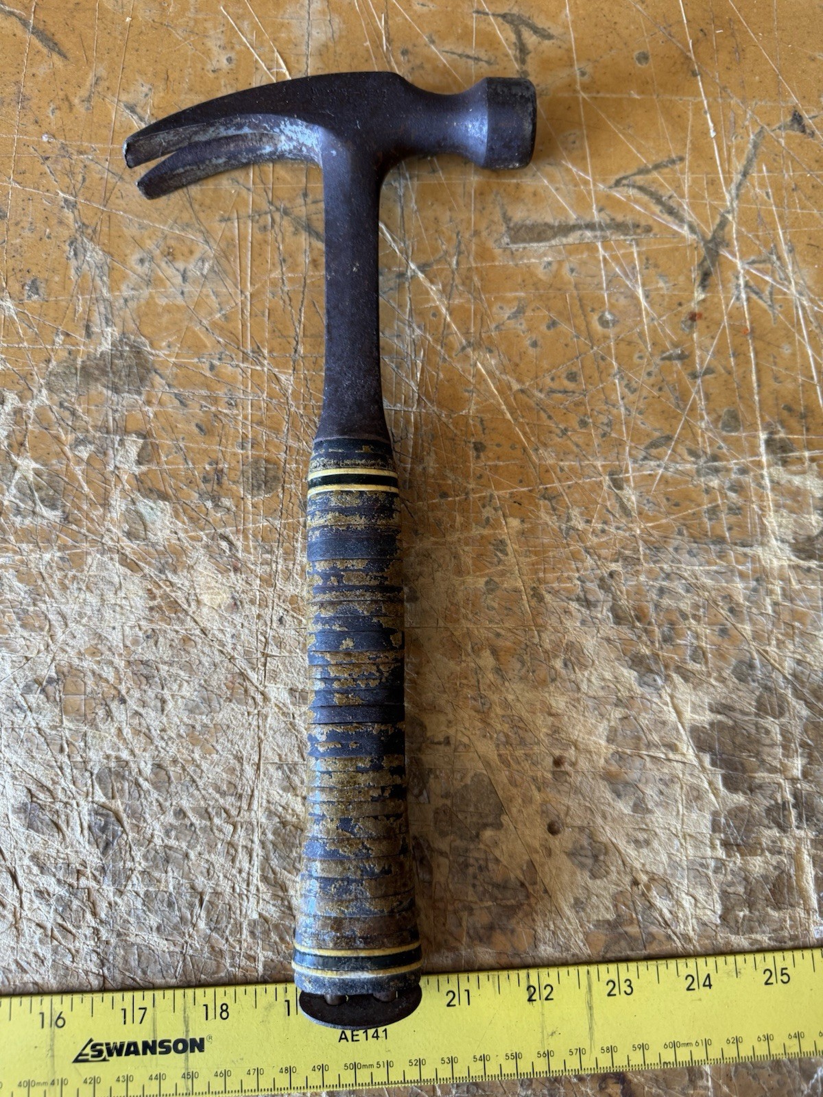 Vintage Estwing Claw Hammer 12" All Steel Stacked Leather Handle USA Vintage Estwing Claw Hammer 12" All Steel Stacked Leather Handle USA