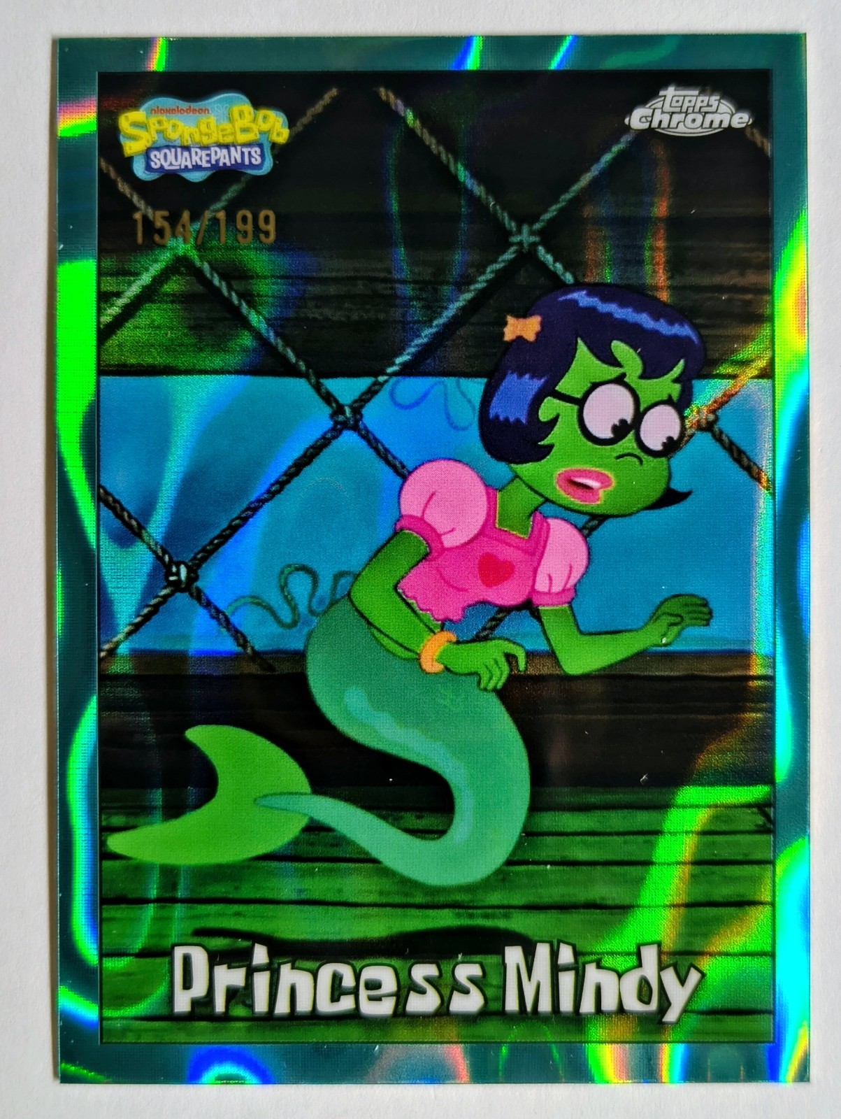 2025 TOPPS CHROME SPONGEBOB PRINCESS MINDY AQUA LAVA 154/199 #195 2025 TOPPS CHROME SPONGEBOB PRINCESS MINDY AQUA LAVA 154/199 #195