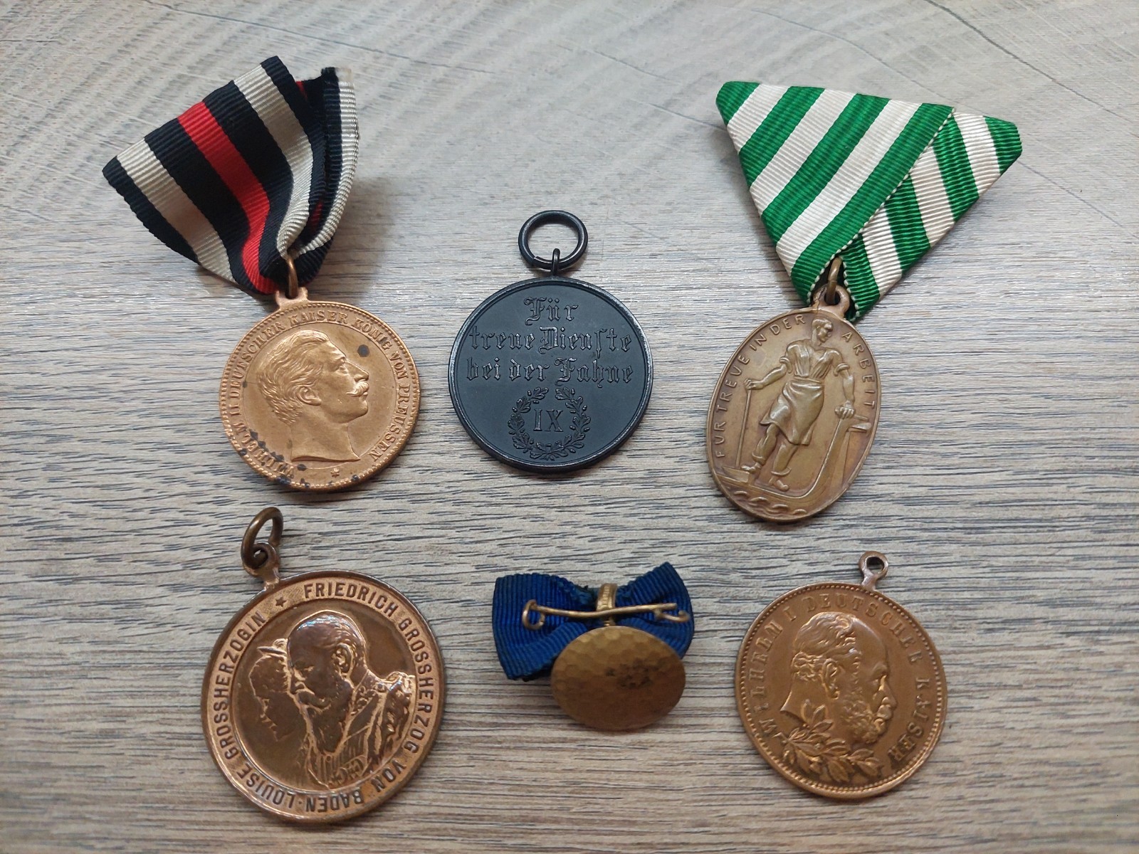 Vtg Lot of 5 Imperial German WWI Military Medals Prussia Baden Württemberg