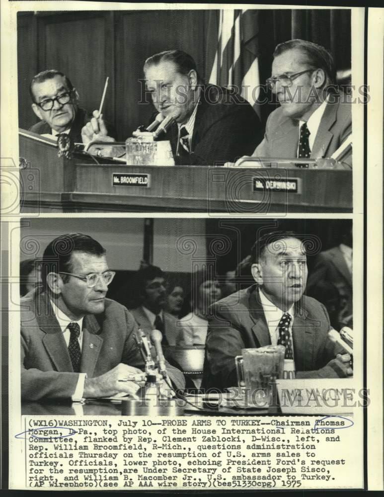 1975 Press Photo Thomas Morgan and other officials investigate arms to Turkey 1975 Press Photo Thomas Morgan and other officials investigate arms to Turkey
