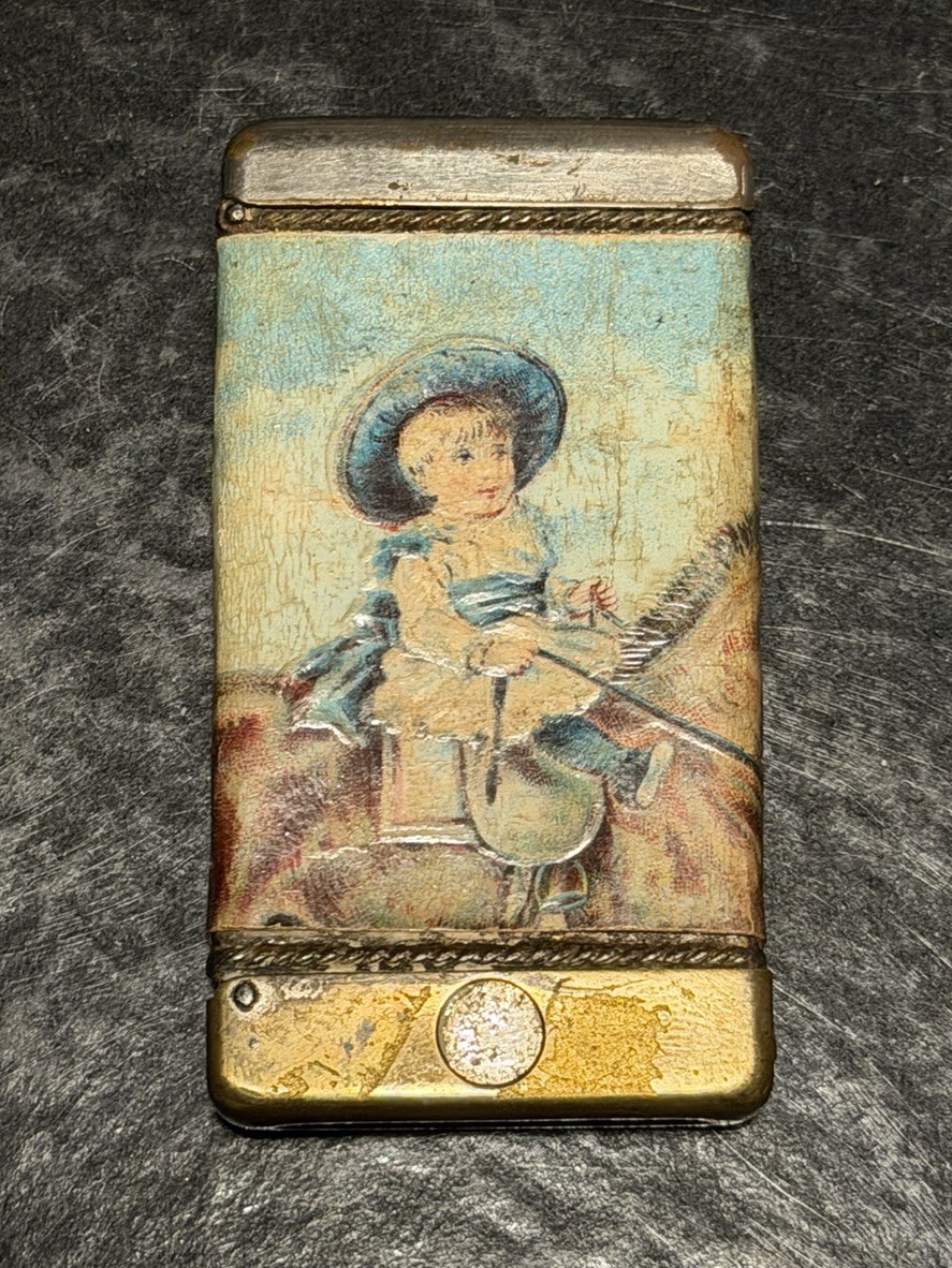🔥Antique Early 1900’s Combination Pocket Match Safe Vesta & Cigar Cutter VHTF 🔥Antique Early 1900’s Combination Pocket Match Safe Vesta & Cigar Cutter VHTF