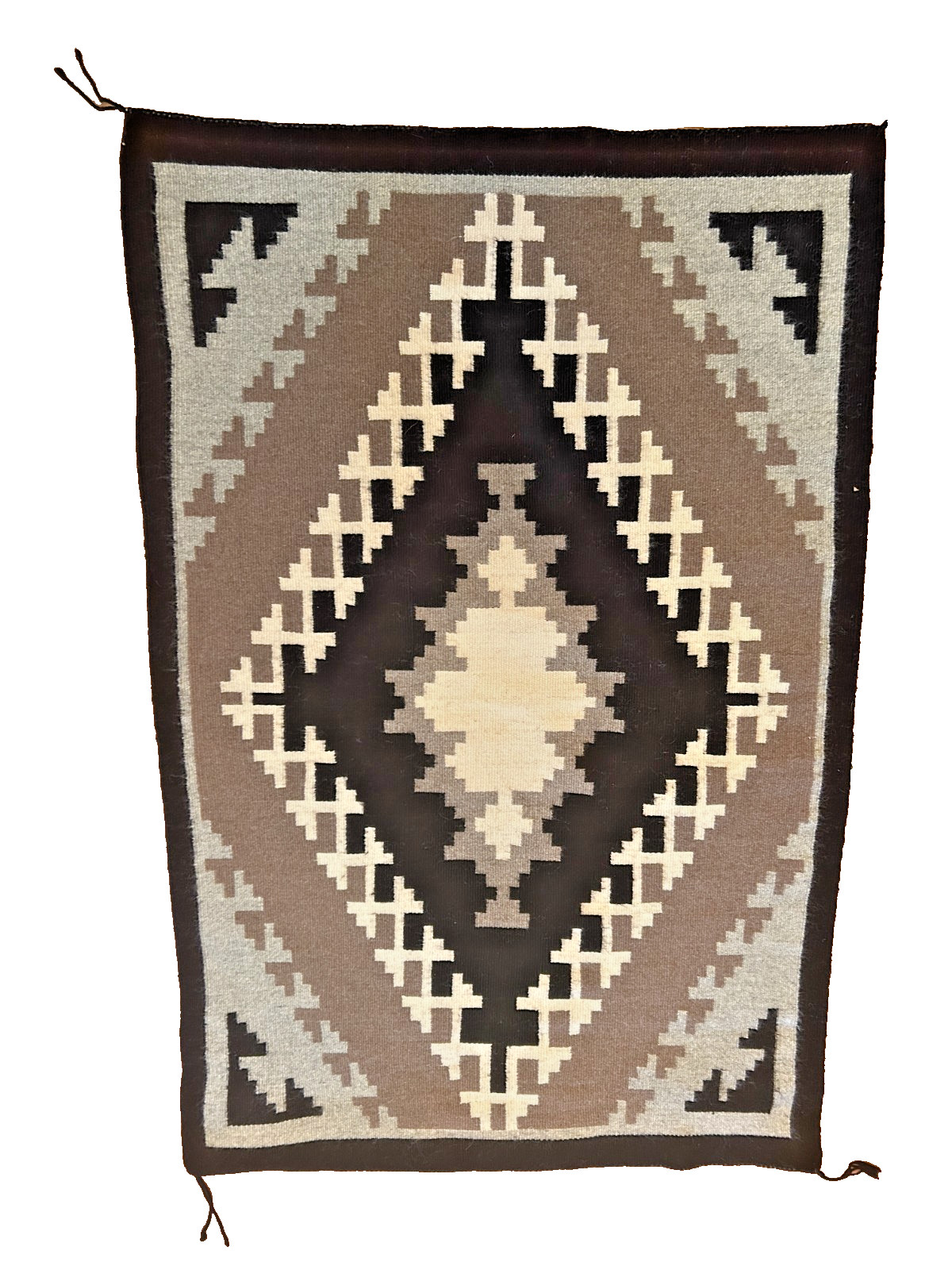 Real Navajo Rug 52 "X 34 "/artist Elsie Holiday/ Oljato Trading Post/Keyenta AZ. Real Navajo Rug 52 "X 34 "/artist Elsie Holiday/ Oljato Trading Post/Keyenta AZ.