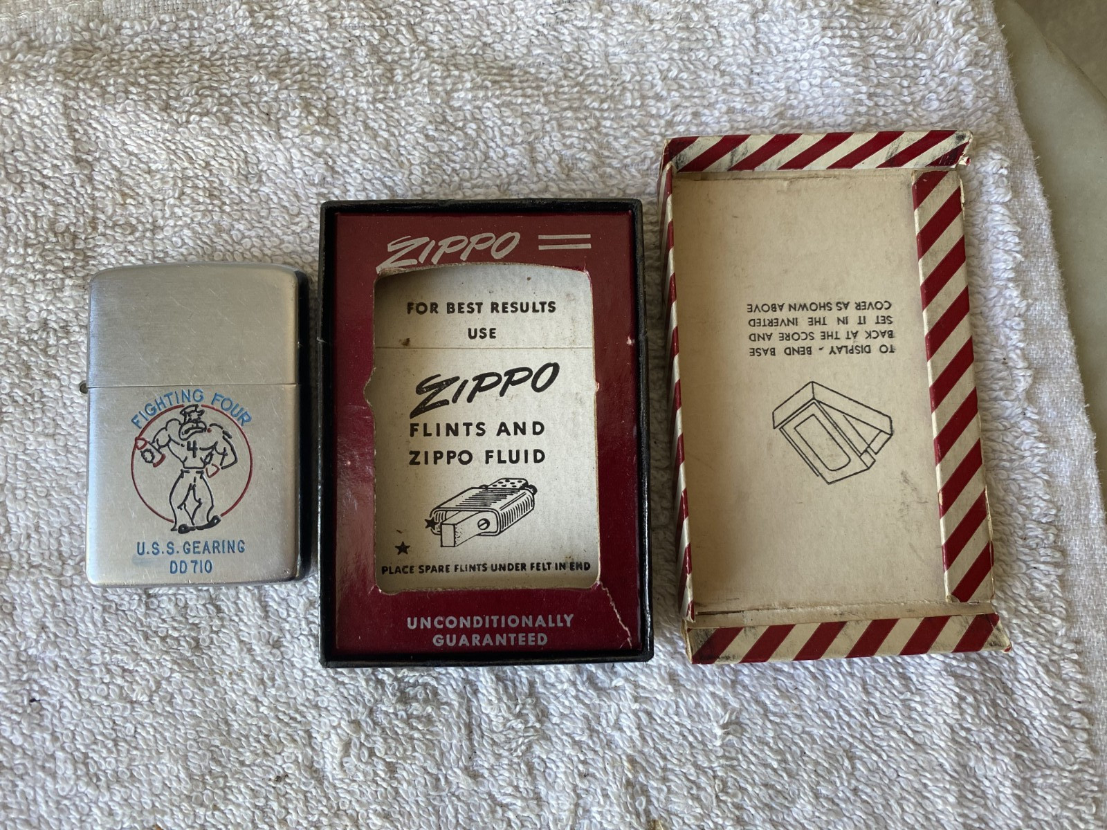 Vintage Zippo Lighter And Box With Matching Insert Pat 2032695 RARE