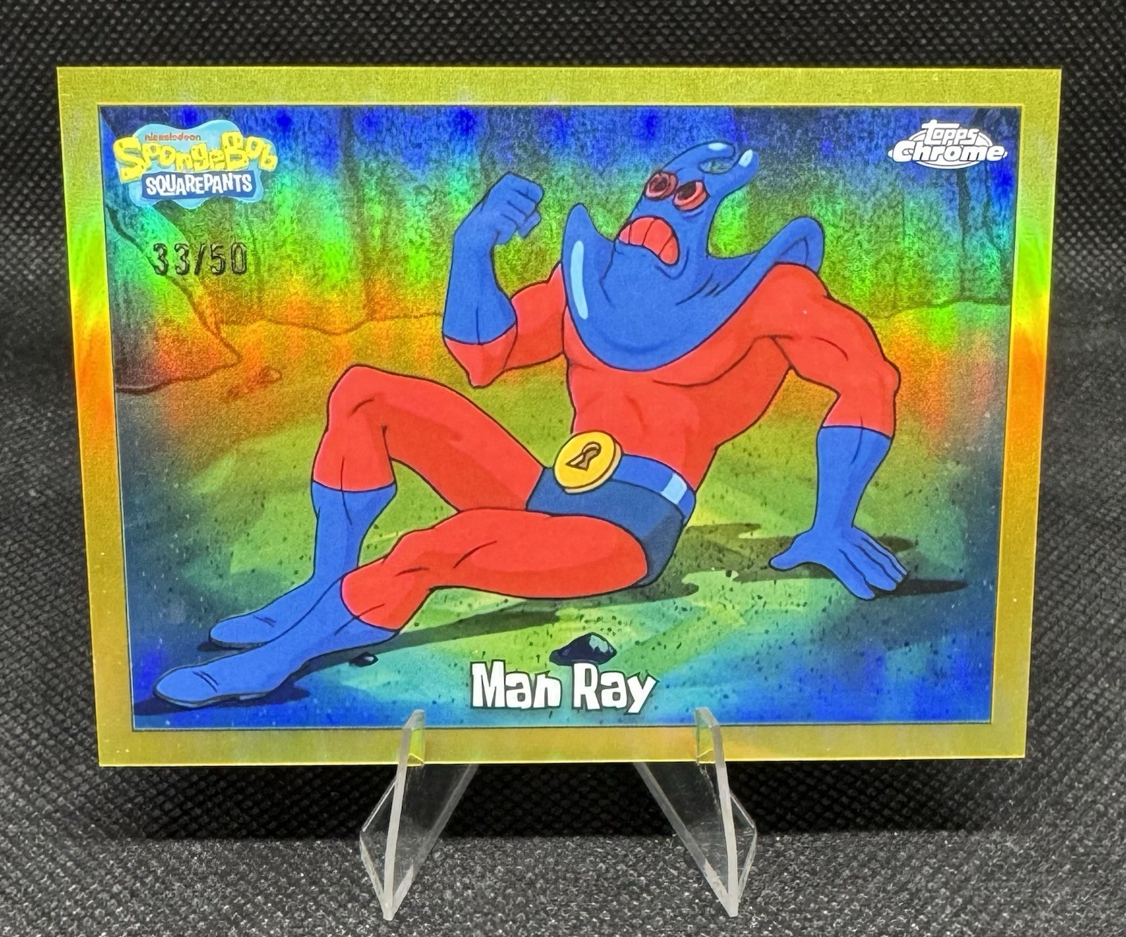 2025 Topps Chrome SpongeBob SquarePants #8 Man Ray Gold Refractor /50 2025 Topps Chrome SpongeBob SquarePants #8 Man Ray Gold Refractor /50