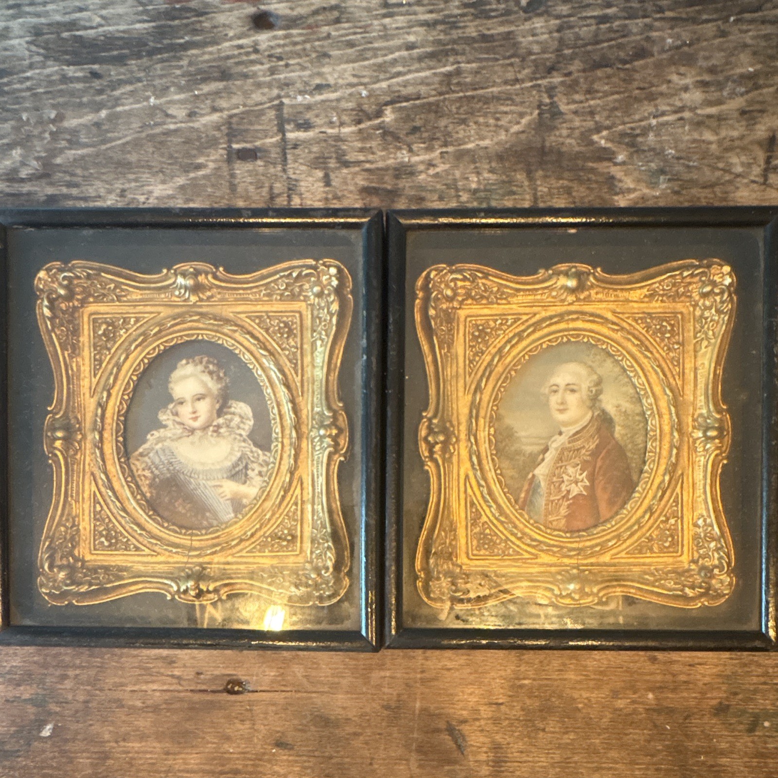 Antique Pair French Miniature Portraits Louis XVI Marie Antoinette Signed Dumont Antique Pair French Miniature Portraits Louis XVI Marie Antoinette Signed Dumont