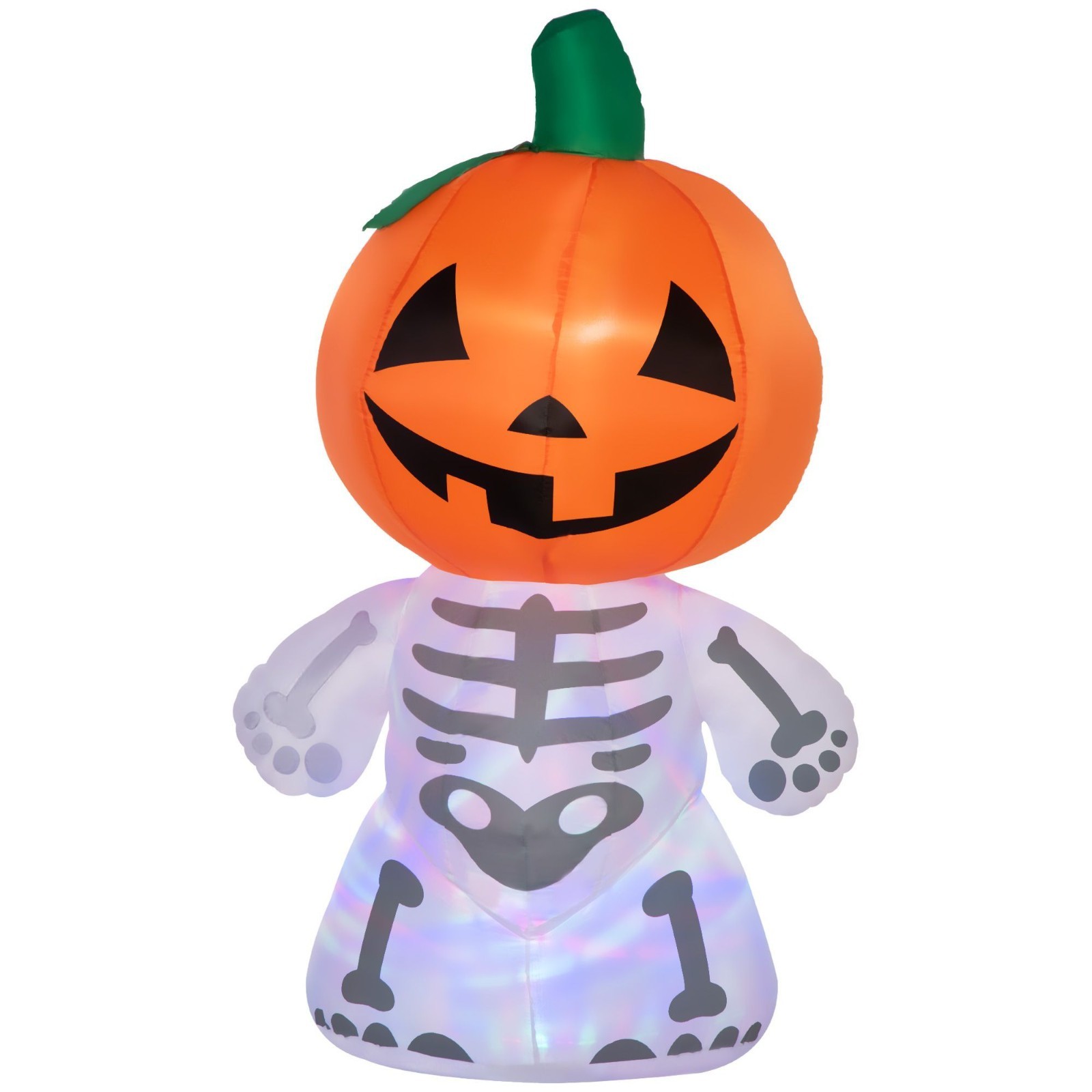 6FT Halloween Inflatable Smiling Skeleton Ghost Pumpkin LED Rotating Light 6FT Halloween Inflatable Smiling Skeleton Ghost Pumpkin LED Rotating Light