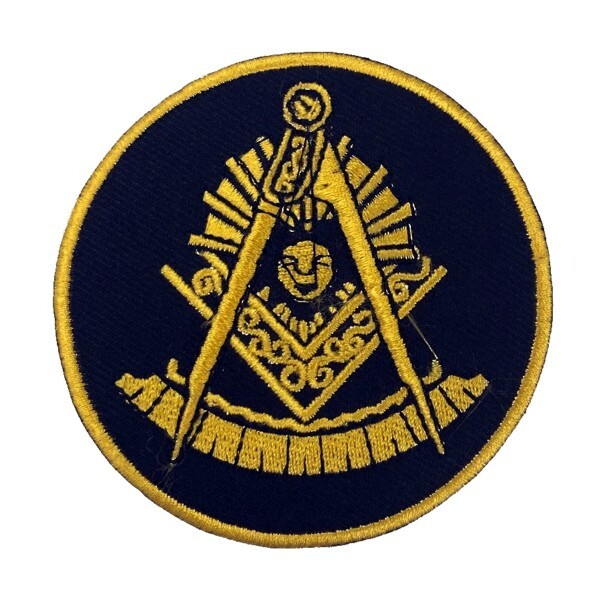 Masonic Past Master Embroidered Patch - Black with Square (3") - PM3-BLK