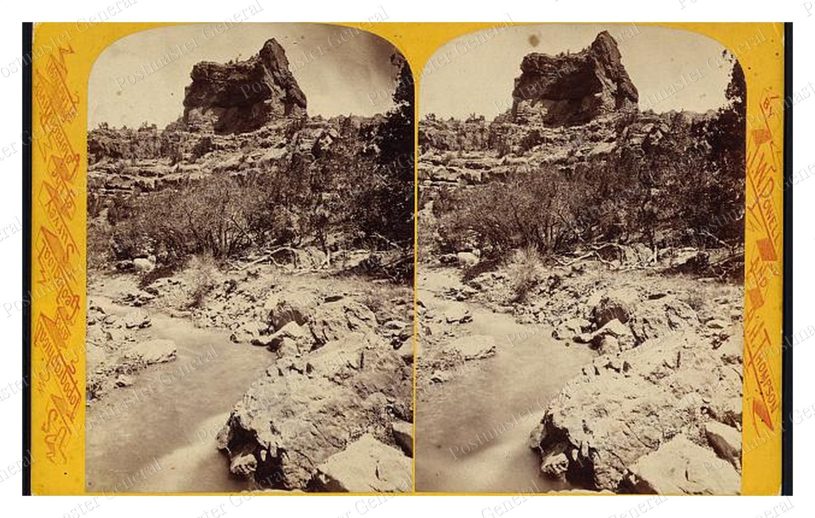 Tum-pu-wip Camp by Stream Standard Postcard COPY RPPC