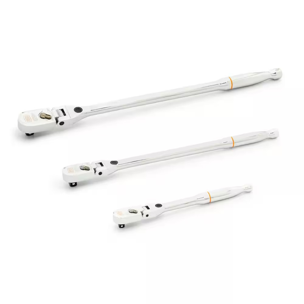 120XP 1/4 In. 3/8 In. and 1/2 in Drive Locking Flex Head Ratchet Set (3-Piece)