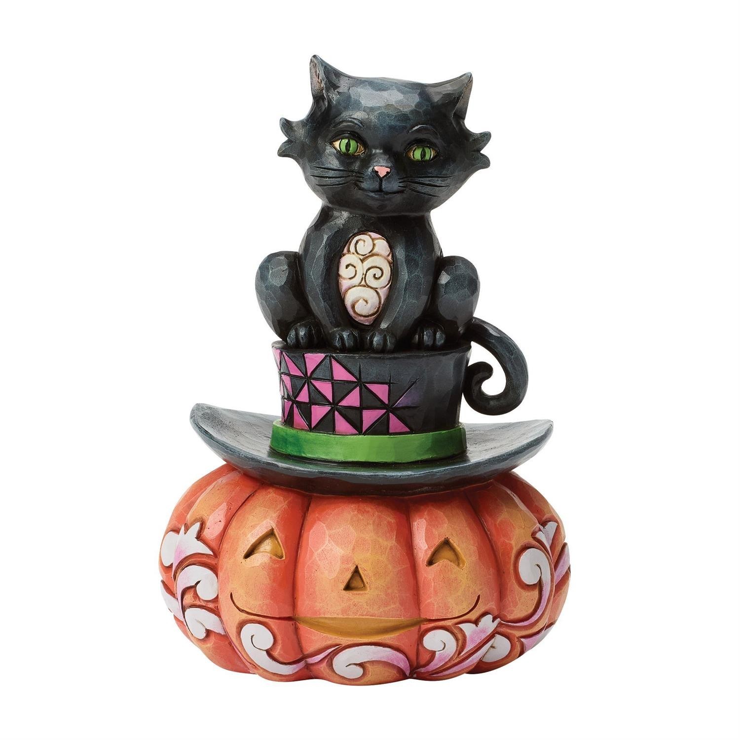 Jim Shore BLACK CAT ON TOP HAT FIGURINE-MEOW-GICAL HALLOWEEN 6018082 NEW Jim Shore BLACK CAT ON TOP HAT FIGURINE-MEOW-GICAL HALLOWEEN 6018082 NEW