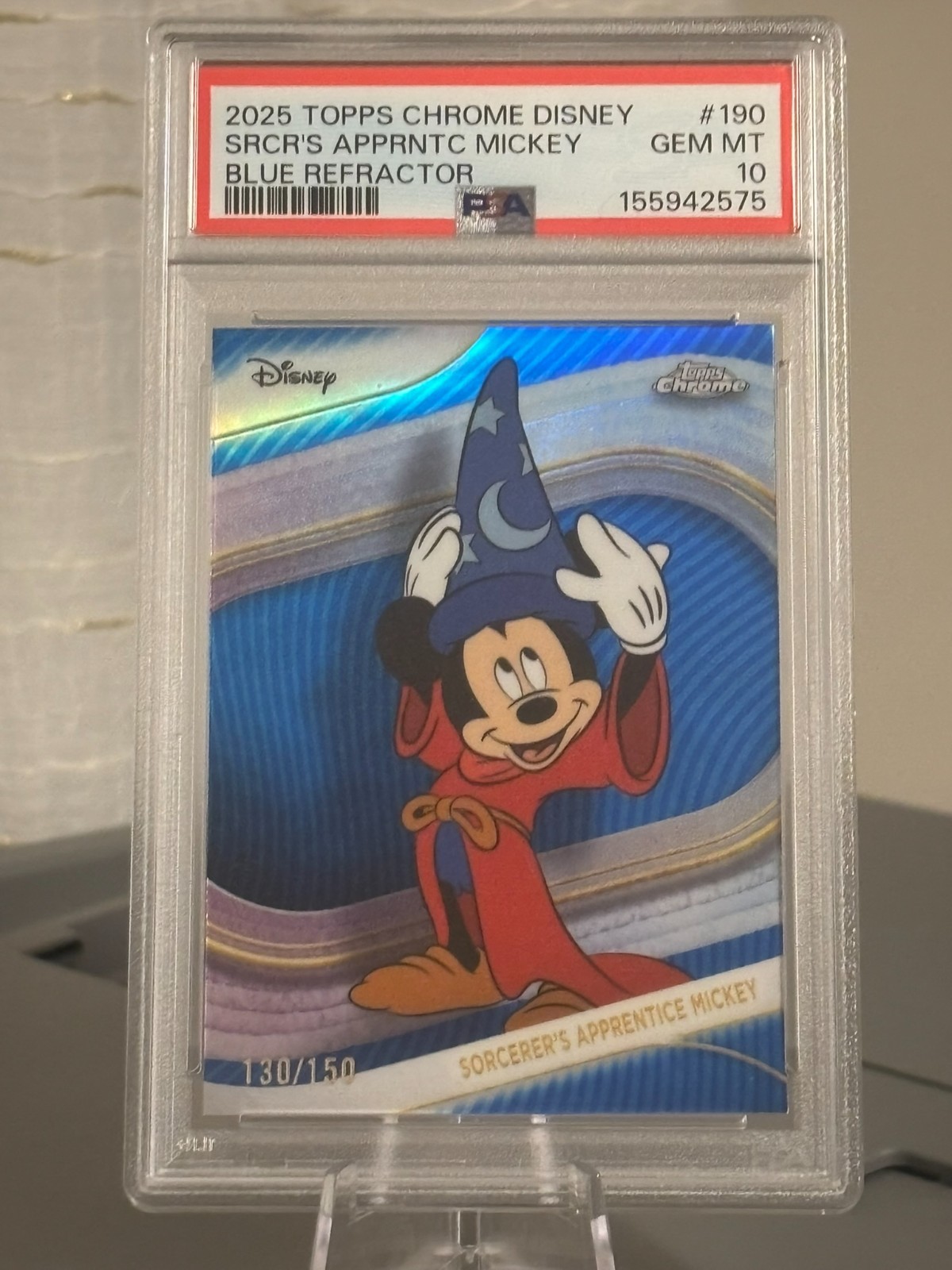 2025 Topps Chrome Disney #190 Sorcerer's Apprentice Mickey BLUE /150 PSA 10🔥 2025 Topps Chrome Disney #190 Sorcerer's Apprentice Mickey BLUE /150 PSA 10🔥