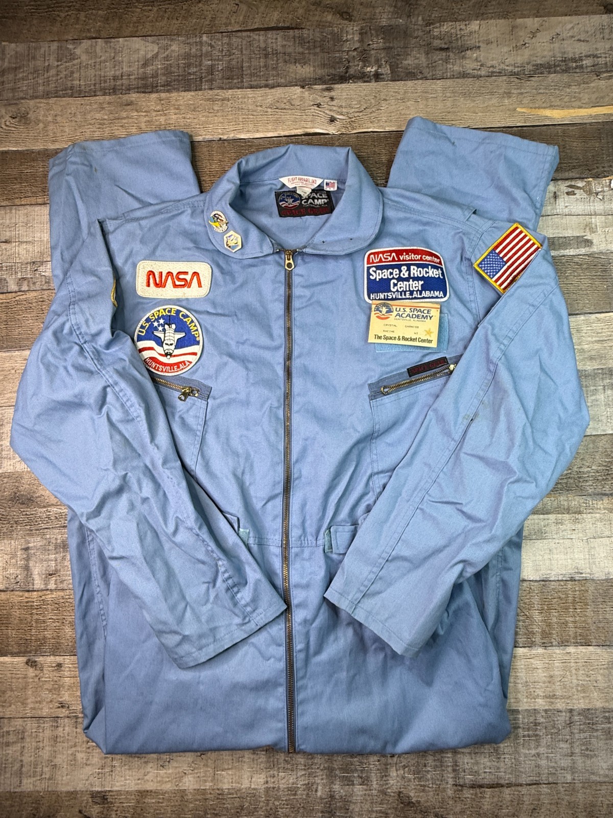 Vintage NASA US Space Camp Uniform Flight Suit Coveralls Mens 50 Blue Made USA Vintage NASA US Space Camp Uniform Flight Suit Coveralls Mens 50 Blue Made USA