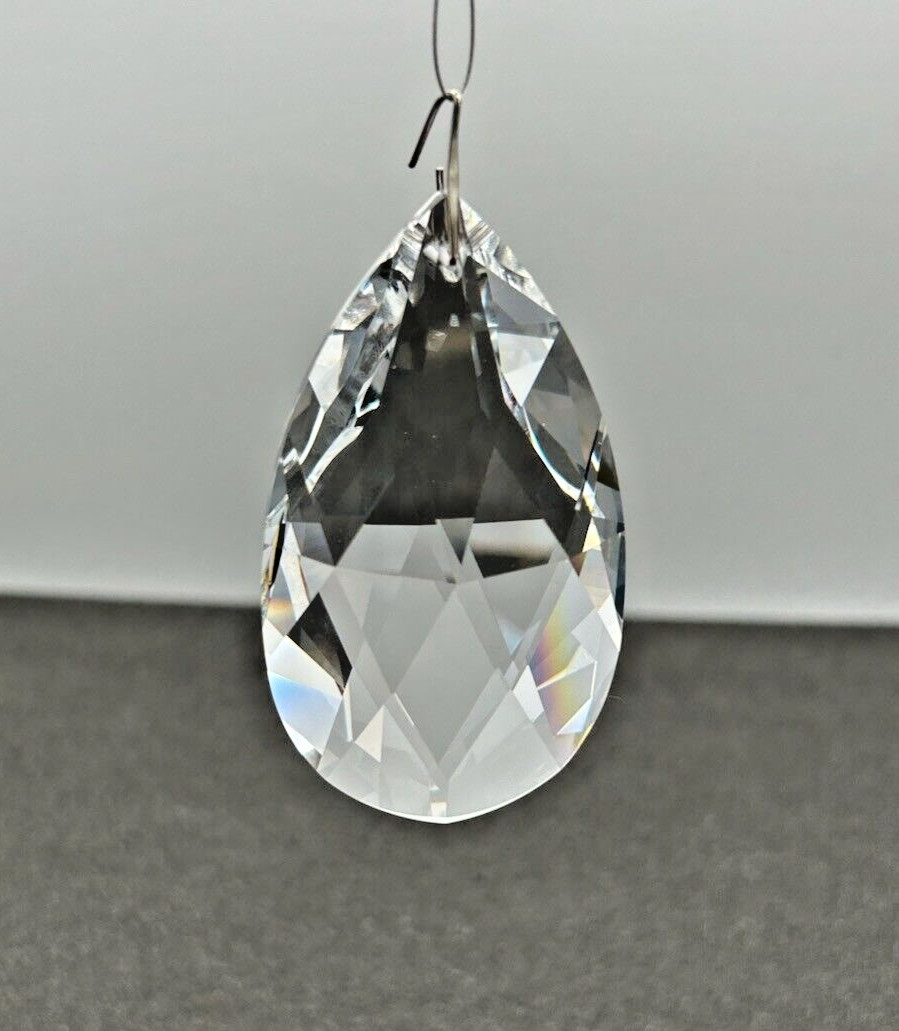 Swarovski Strass Crystal: 8721 Series "Almond" 76mm (3") 1-Hole Clear & Etched Swarovski Strass Crystal: 8721 Series "Almond" 76mm (3") 1-Hole Clear & Etched
