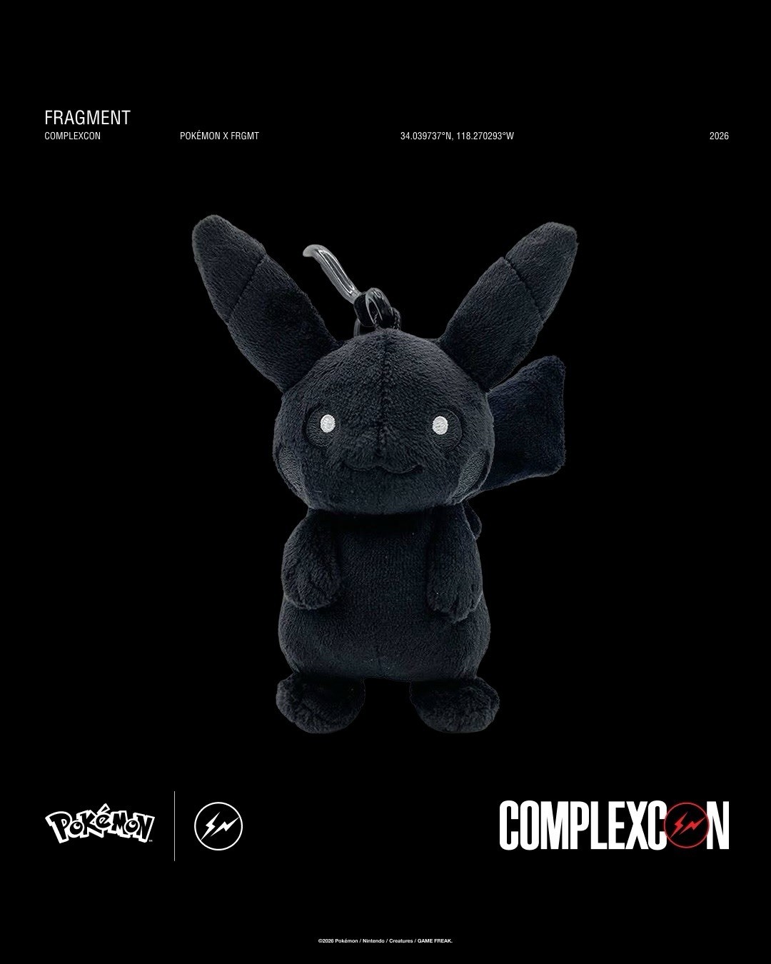 Fragment x Pokemon Pikachu Mascot Plush Key Chain Complexcon 2026 Exclusive Fragment x Pokemon Pikachu Mascot Plush Key Chain Complexcon 2026 Exclusive