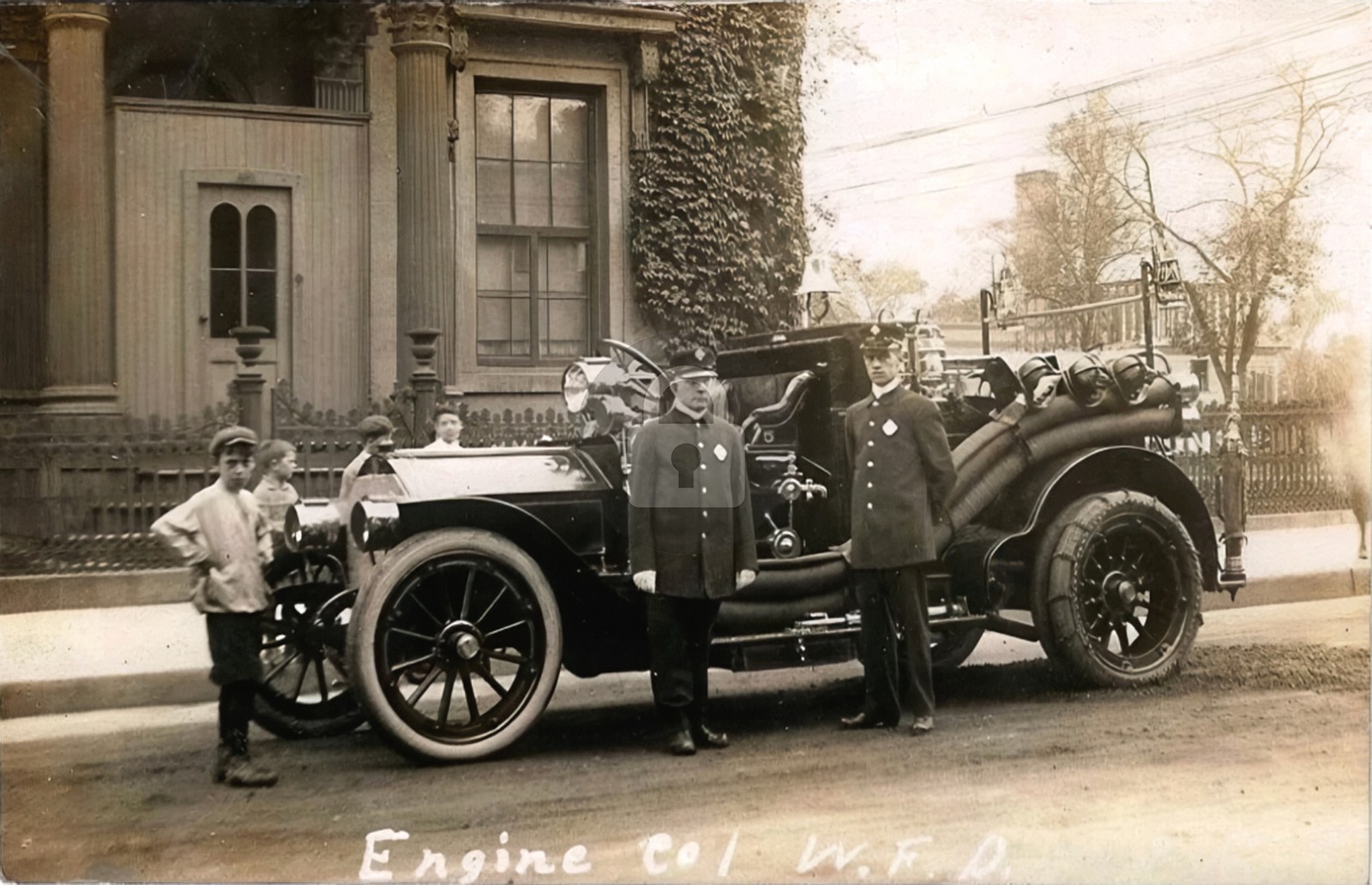1910s Waterbury CT Fire Department Engine Co. 1 Car Truck CT RPPC Postcard COPY 1910s Waterbury CT Fire Department Engine Co. 1 Car Truck CT RPPC Postcard COPY
