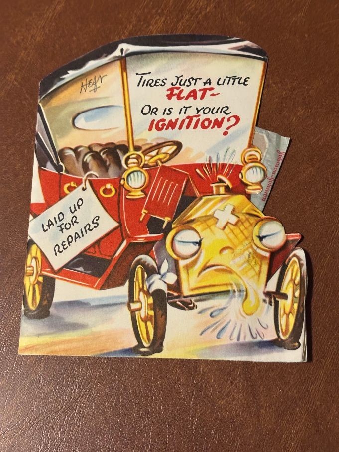 Vintage Fun "n" Action Get Well Card Old Car Band-Aid Vintage Fun "n" Action Get Well Card Old Car Band-Aid