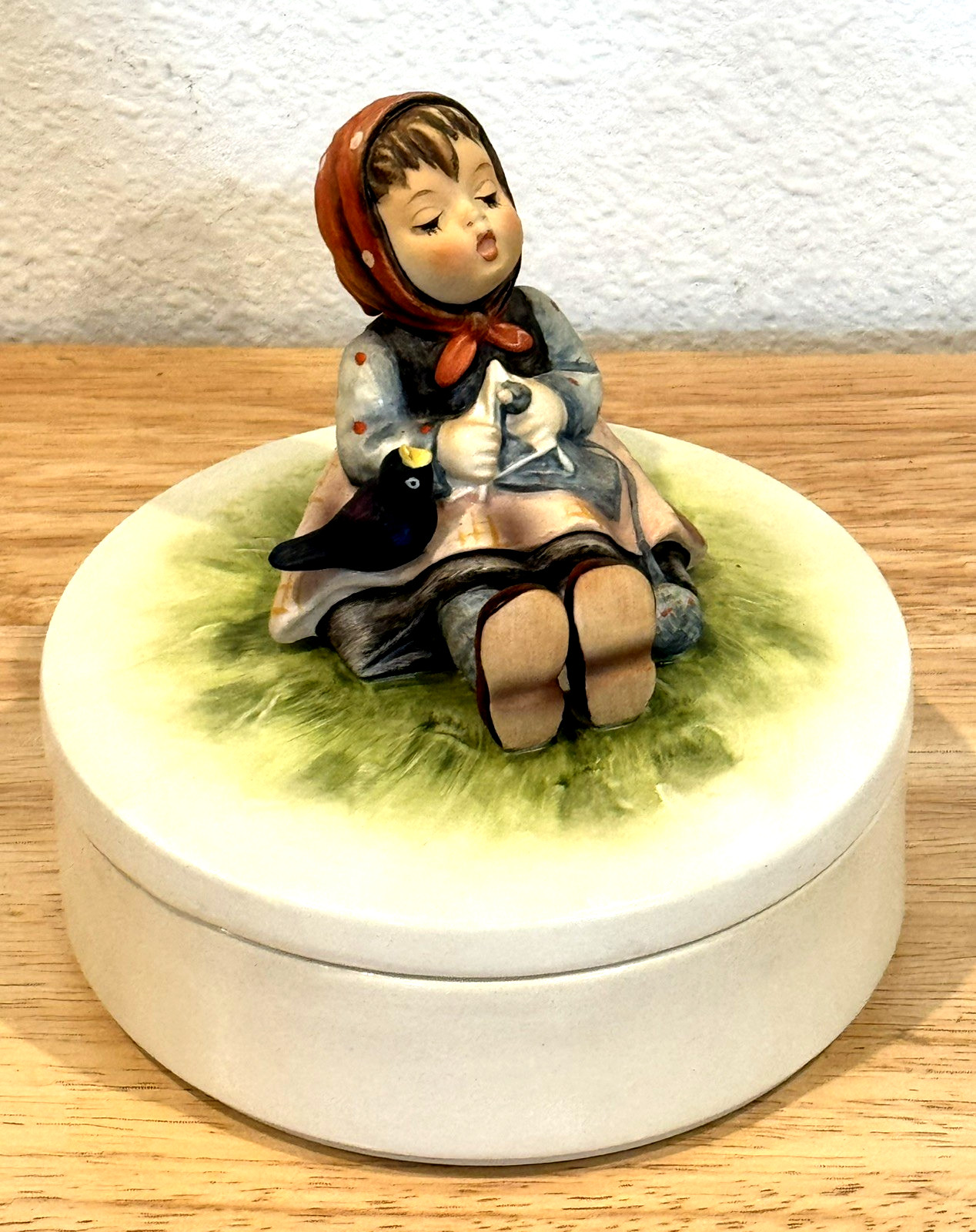 Hummel Goebel Happy Pastime Candy Trinket Box 5.5" Figurine III/69 TMK-5 Vtg Hummel Goebel Happy Pastime Candy Trinket Box 5.5" Figurine III/69 TMK-5 Vtg