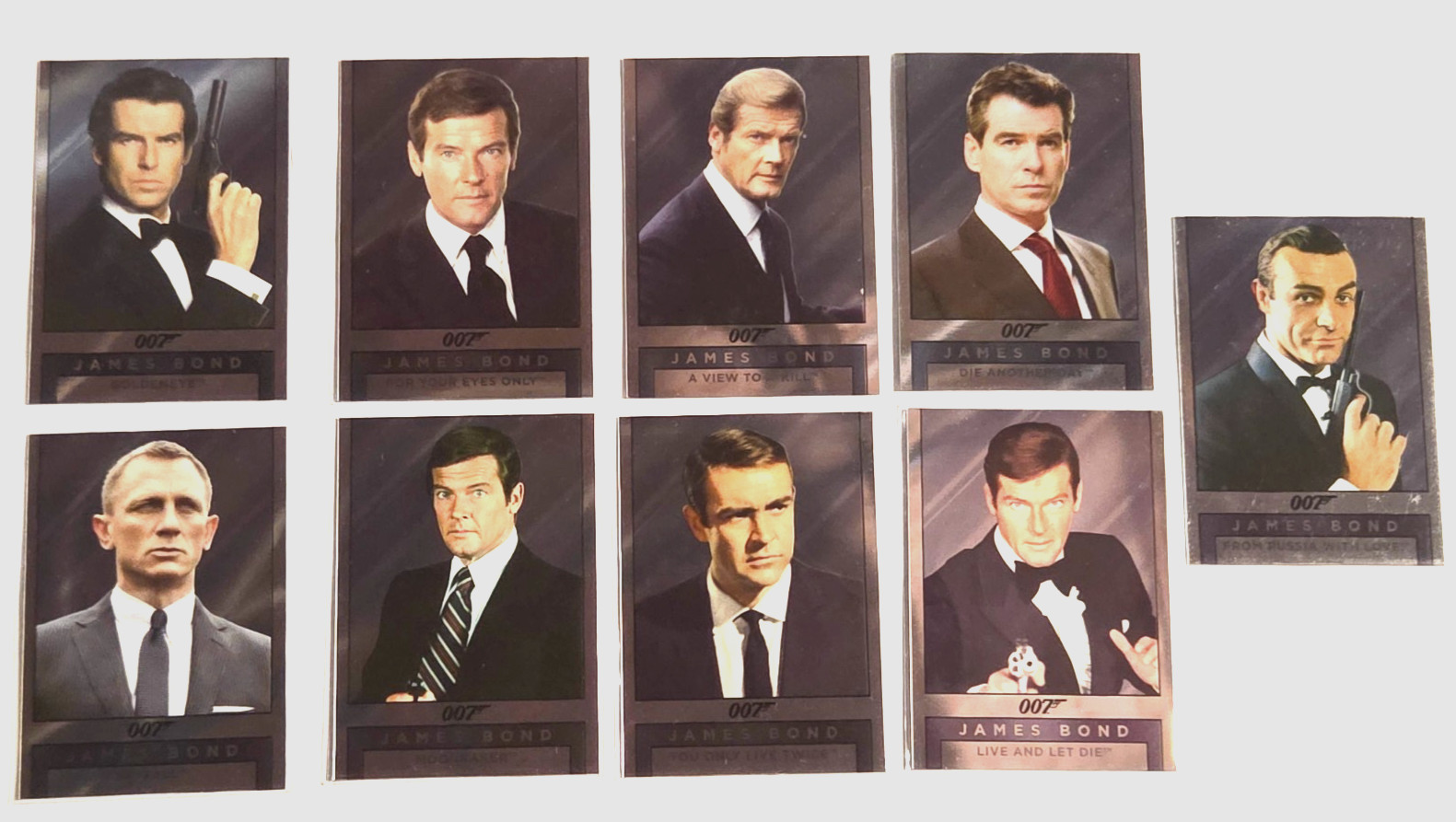 James Bond Archives 2016 Double Sided Mirror Chase Card Set 9 Cards James Bond Archives 2016 Double Sided Mirror Chase Card Set 9 Cards