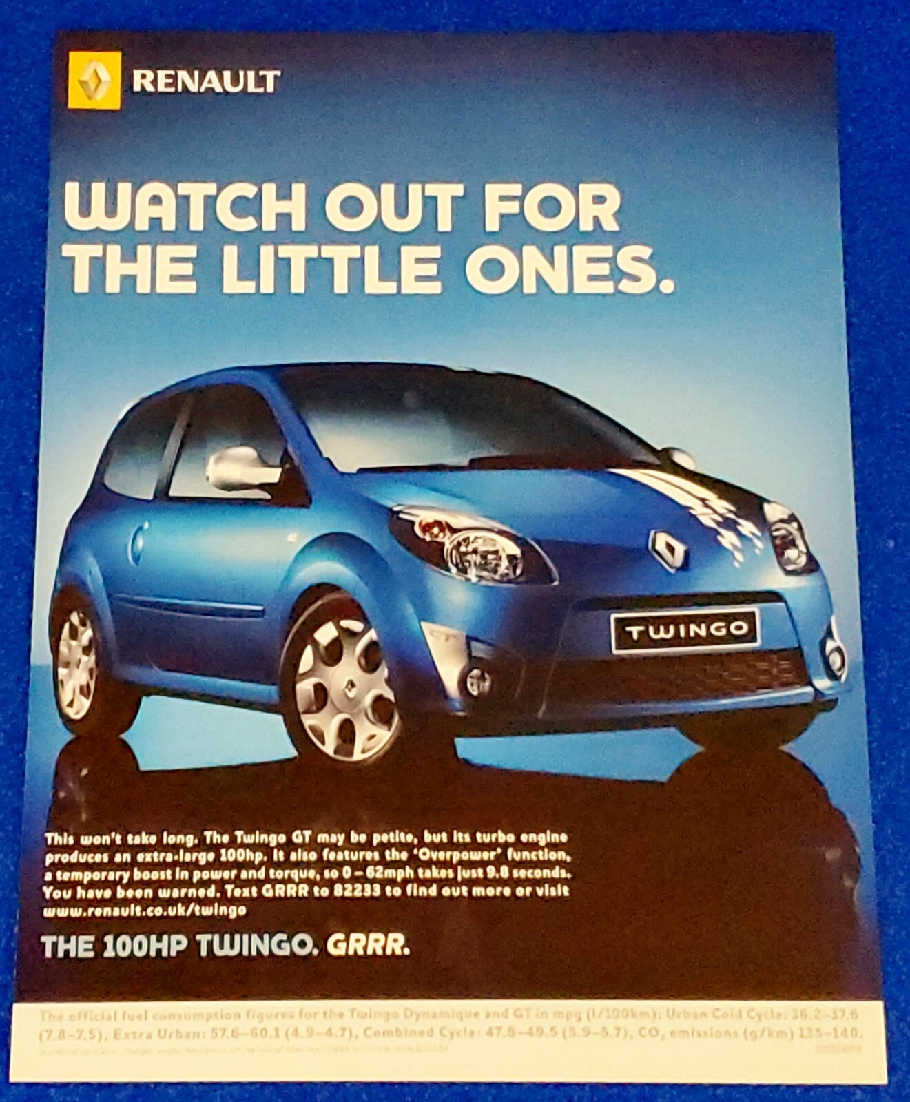 2008 RENAULT TWINGO GT 100HP TURBO CHARGED ORIGINAL COLOR PRINT AD 2008 RENAULT TWINGO GT 100HP TURBO CHARGED ORIGINAL COLOR PRINT AD