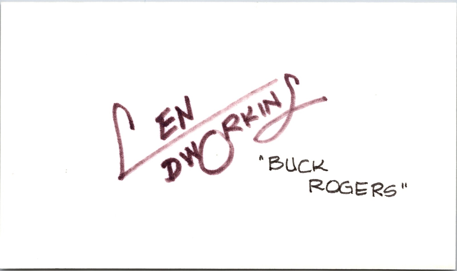 Len Dworkins - Buck Rogers - 3x5 Card - Signed | Autograph Len Dworkins - Buck Rogers - 3x5 Card - Signed | Autograph