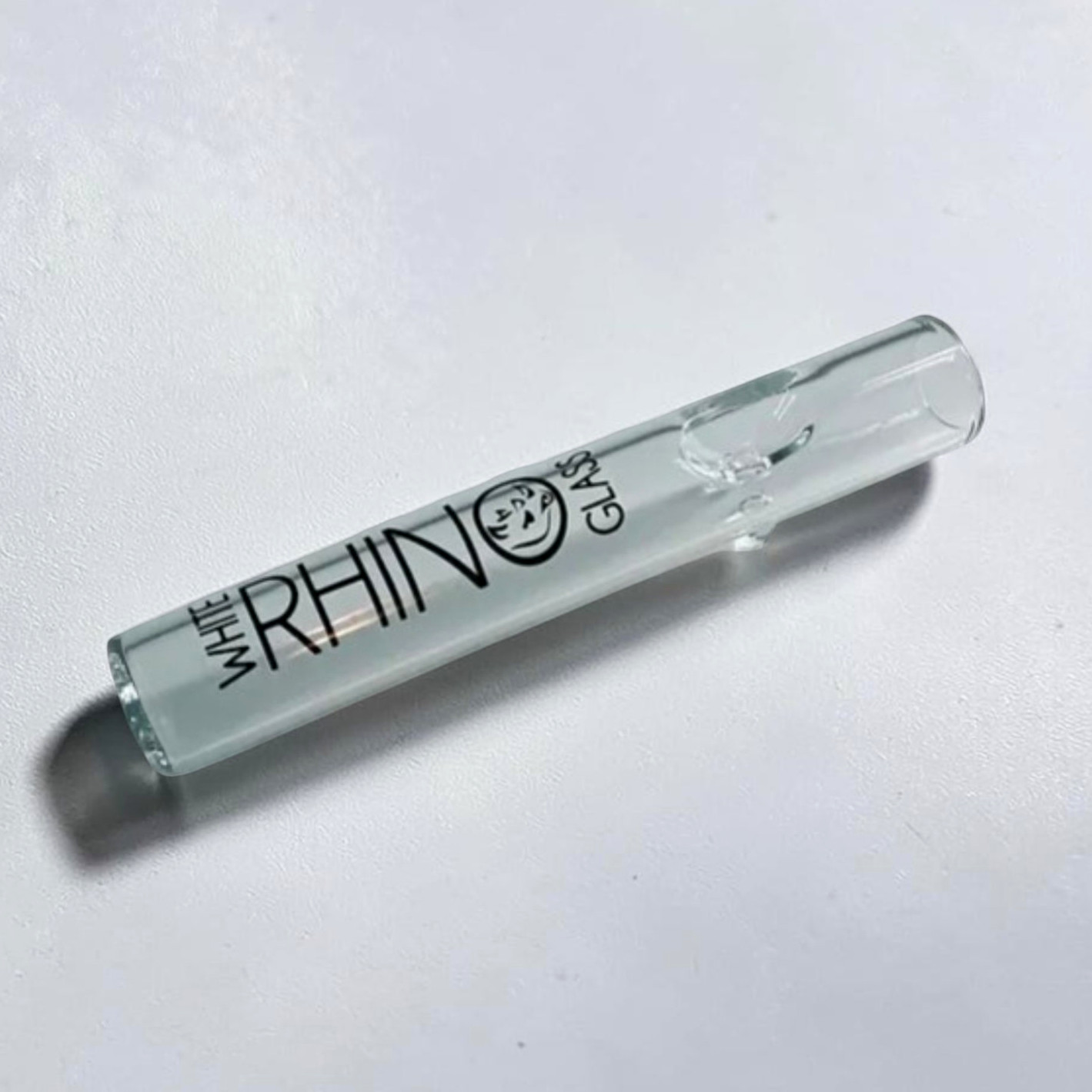 White Rhino Clear Glass Tobacco Steamroller 18mm Accessory Pipe 4.75" White Rhino Clear Glass Tobacco Steamroller 18mm Accessory Pipe 4.75"
