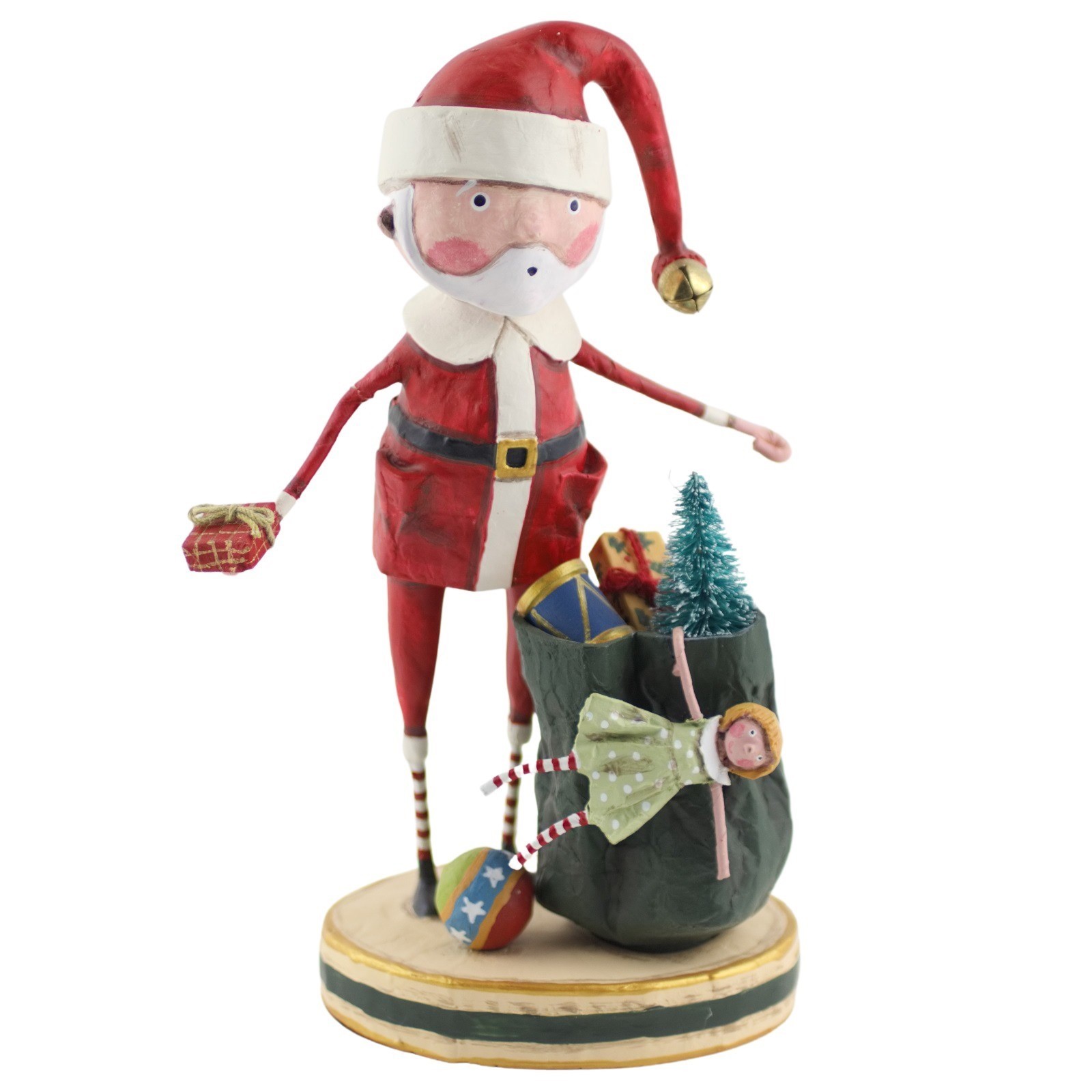 Lori Mitchell Santa and his Sack Christmas Figurine Folk Art Decor Lori Mitchell Santa and his Sack Christmas Figurine Folk Art Decor