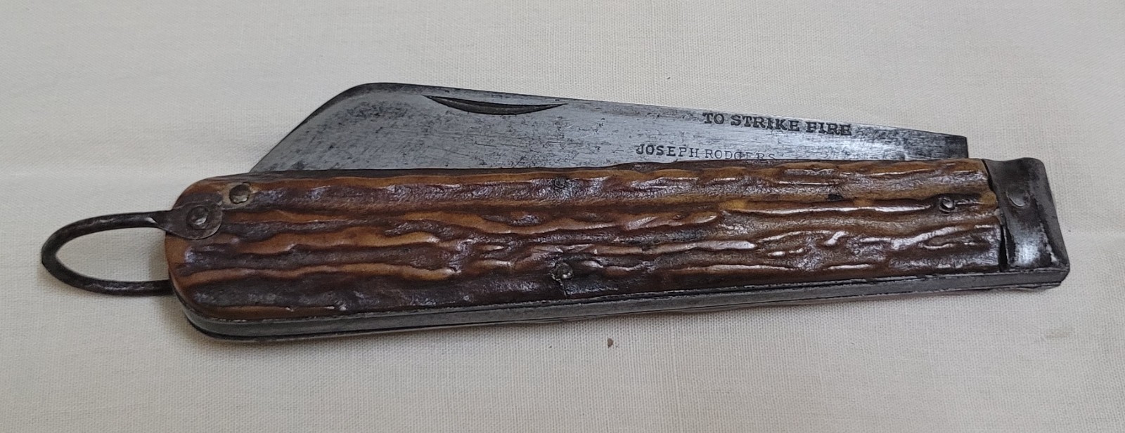 Antique Old Collectible Joseph Rodgers Sons To Strike Fire Folding Knife England Antique Old Collectible Joseph Rodgers Sons To Strike Fire Folding Knife England