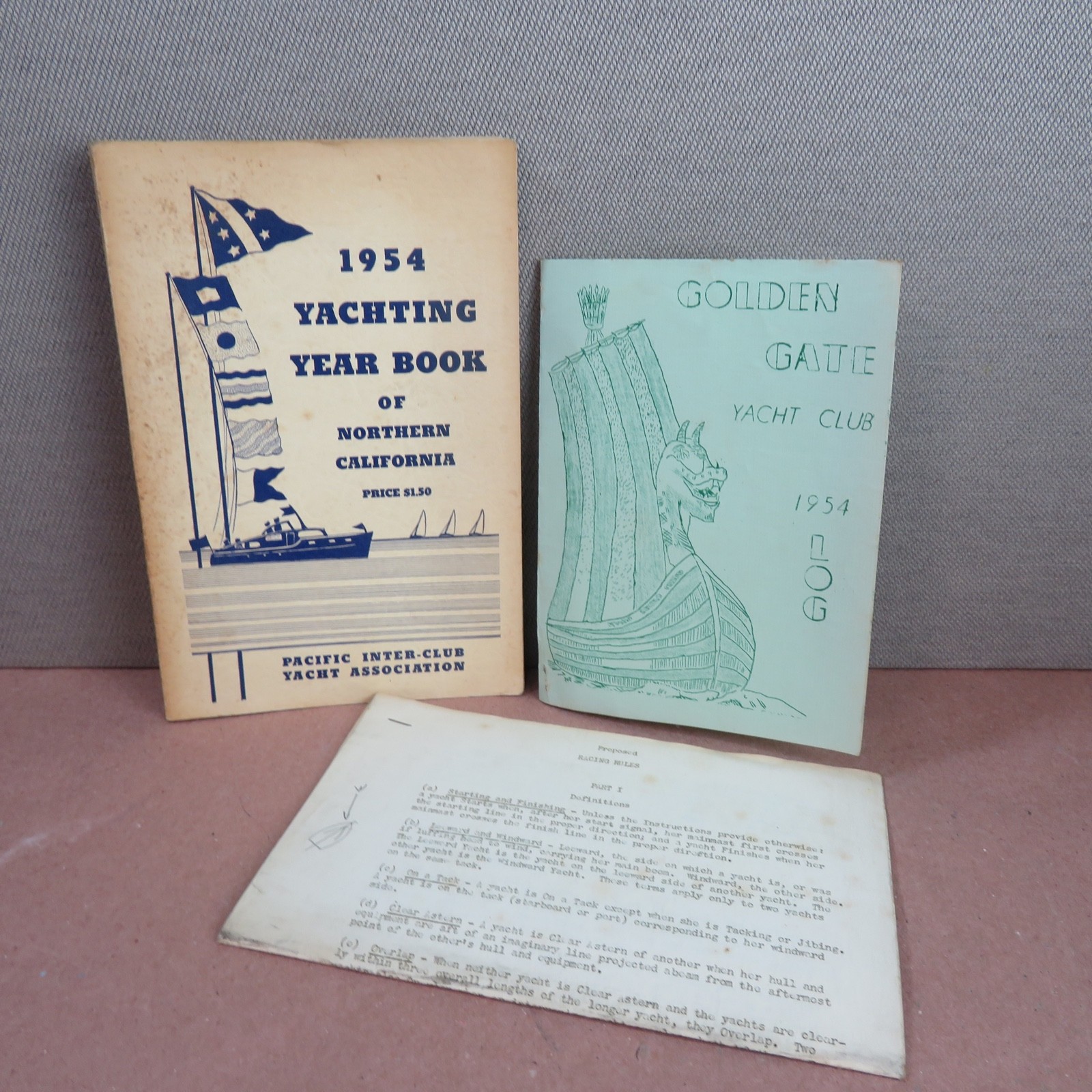 Vintage 1954 SF Bay Yachting Ephemera Lot Golden Gate GGYC Manuel Fagundes PICYA