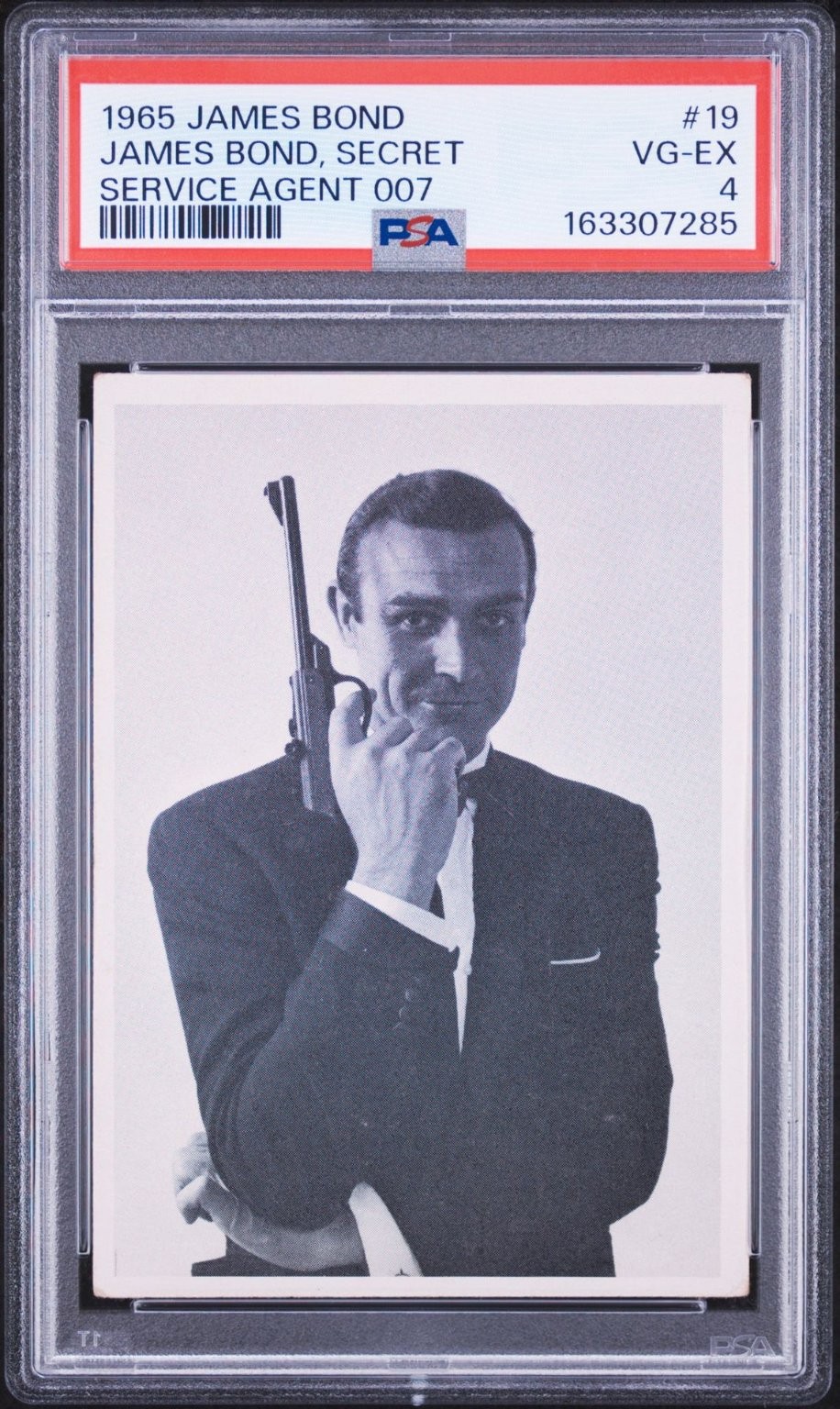 James Bond Sean Connery #19 1965 Topps Secret Agent 007 PSA 4 Vg-ex James Bond Sean Connery #19 1965 Topps Secret Agent 007 PSA 4 Vg-ex