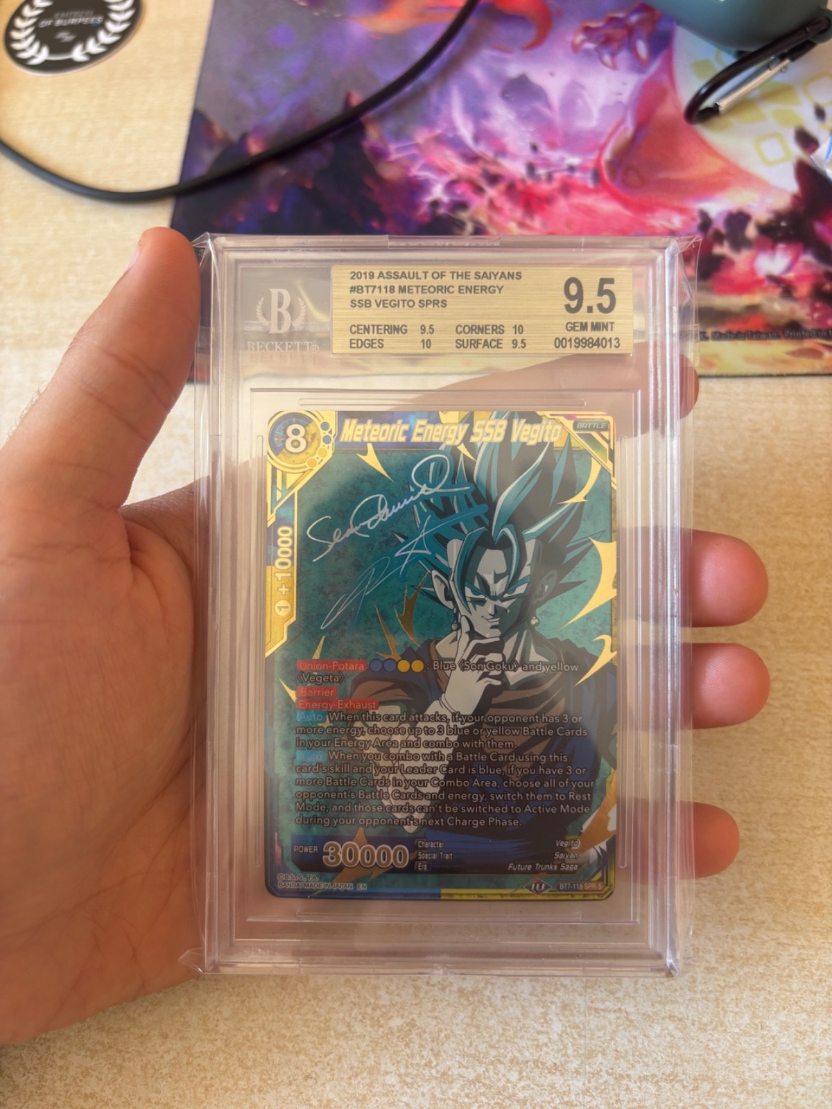 2019 DRAGON BALL SUPER RARE SIG #BT7-118 METEORIC ENERGY SSB VEGITO BGS 9.5 2019 DRAGON BALL SUPER RARE SIG #BT7-118 METEORIC ENERGY SSB VEGITO BGS 9.5