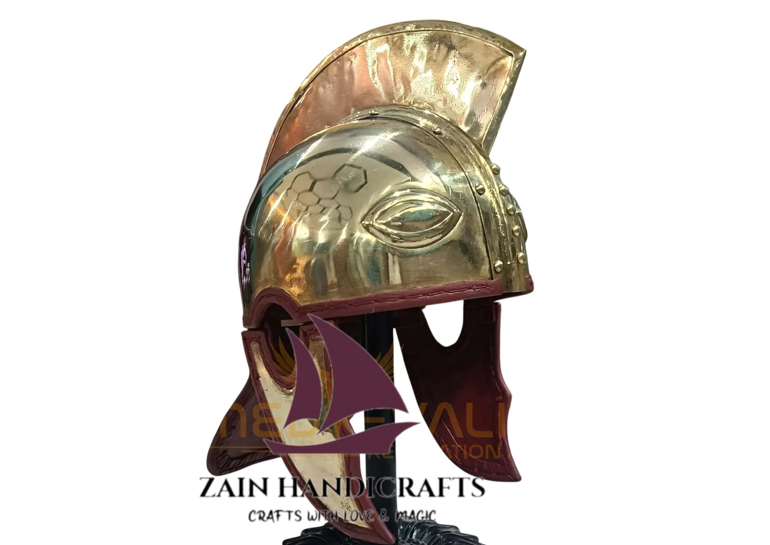 ZAIN Handmade Late Roman Intercisa Legionary Helmet W/Brass Crest Halloween Gift ZAIN Handmade Late Roman Intercisa Legionary Helmet W/Brass Crest Halloween Gift