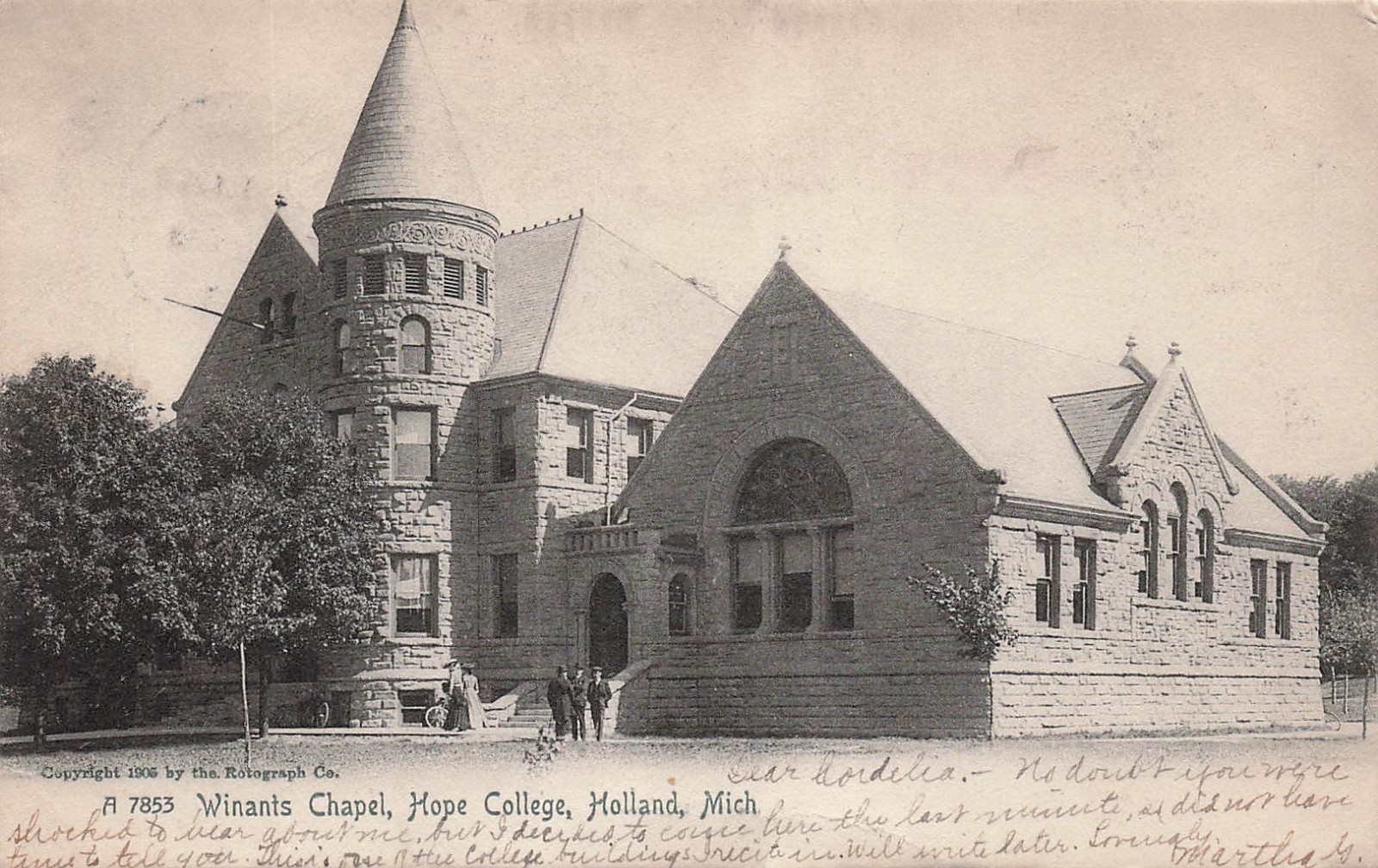 Holland MI Michigan Hope College Winants Chapel Vtg Postcard J76 Holland MI Michigan Hope College Winants Chapel Vtg Postcard J76