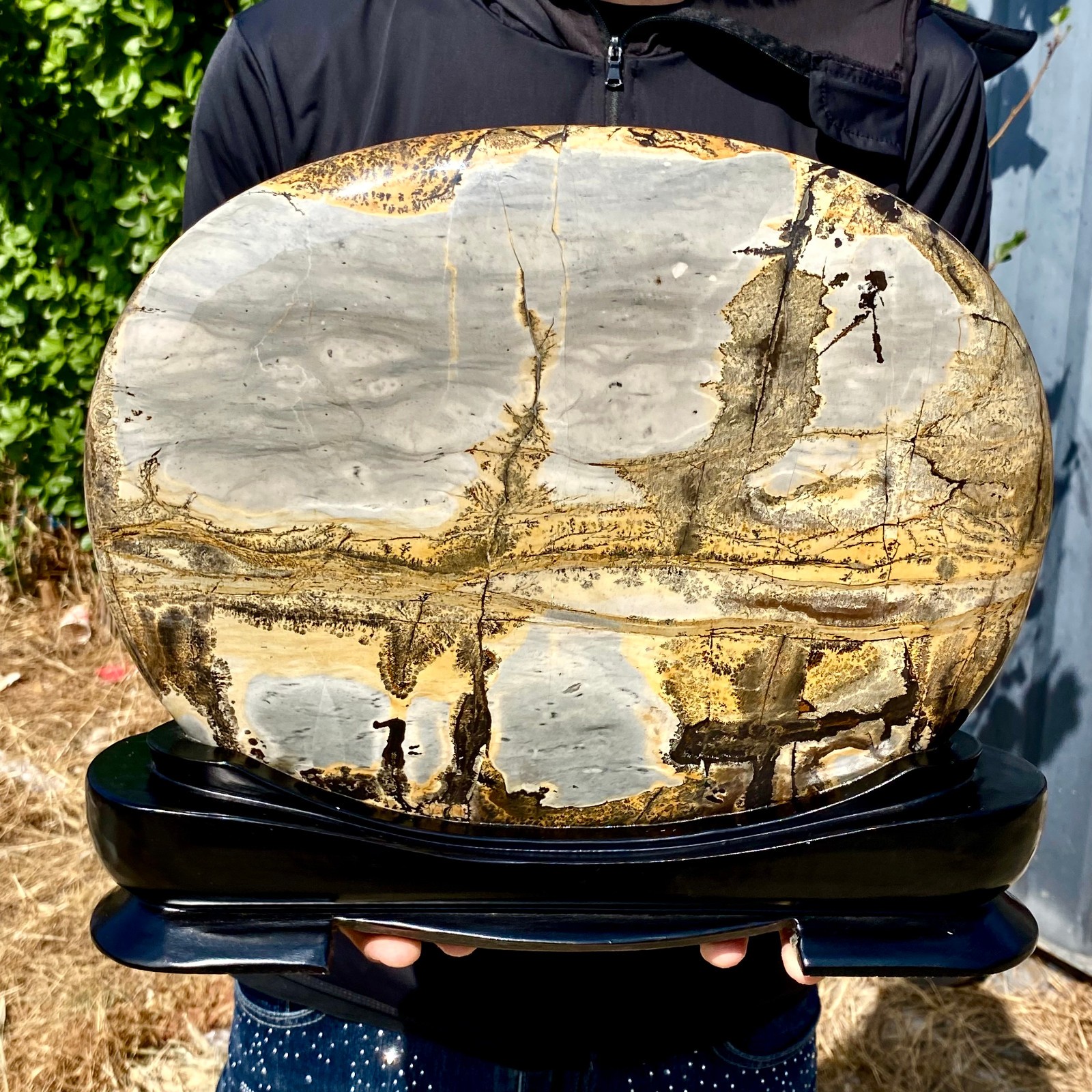 17.83LB Beautiful Natural Chinese Dendritic Limestone Picture Stone Guohua -Rare 17.83LB Beautiful Natural Chinese Dendritic Limestone Picture Stone Guohua -Rare