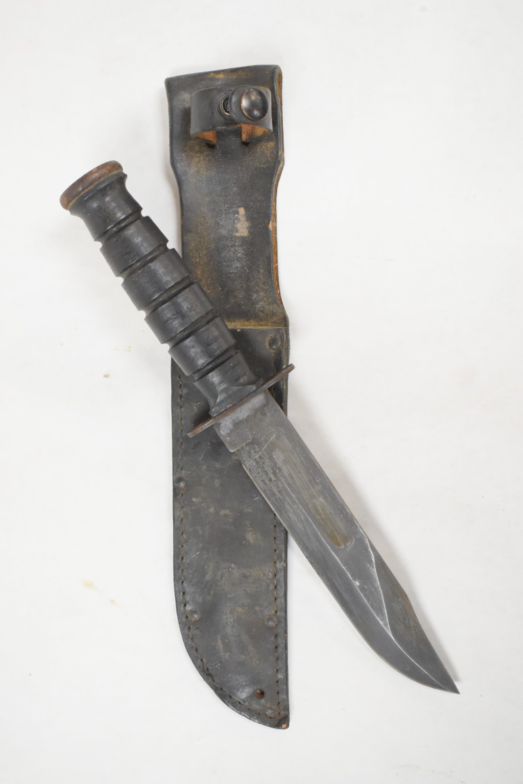 EARLY Camillus New York USA Kabar 12" Fighting Knife w/ Sheath
