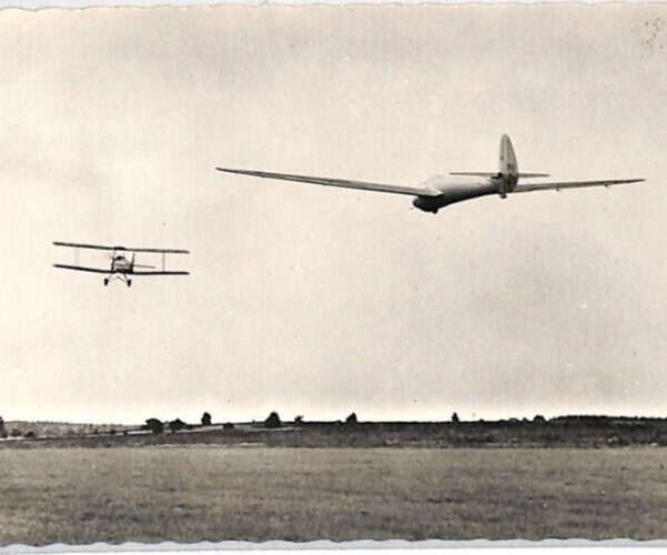 NETHERLANDS Aviation GLIDER Postcard GOEVIER De Thermiekbel Real Photo 1959 PG28