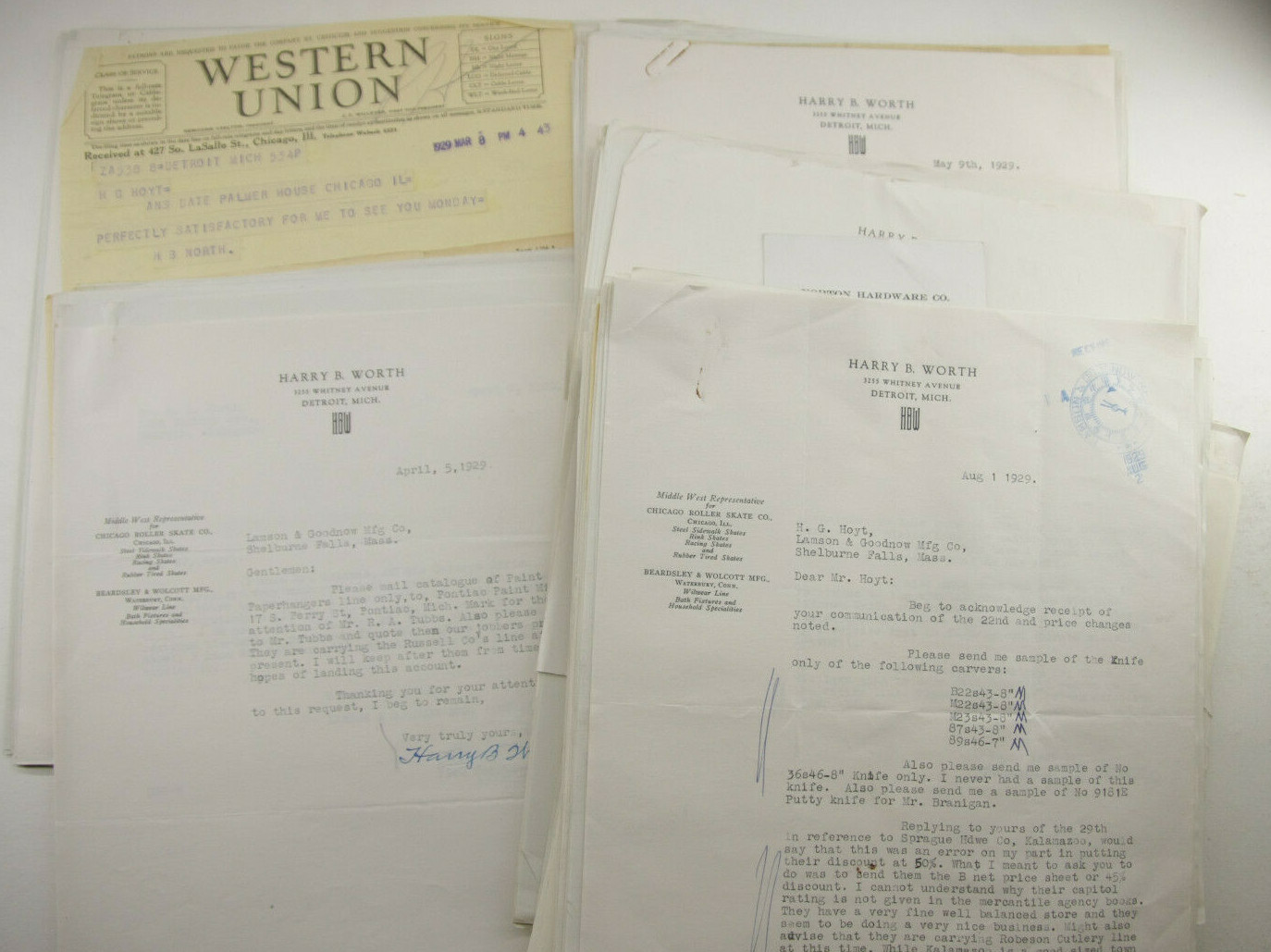 1929 Lamson Goodnow Harry B Worth Detroit MI Signed Telegram ADs Ephemera P1023E 1929 Lamson Goodnow Harry B Worth Detroit MI Signed Telegram ADs Ephemera P1023E