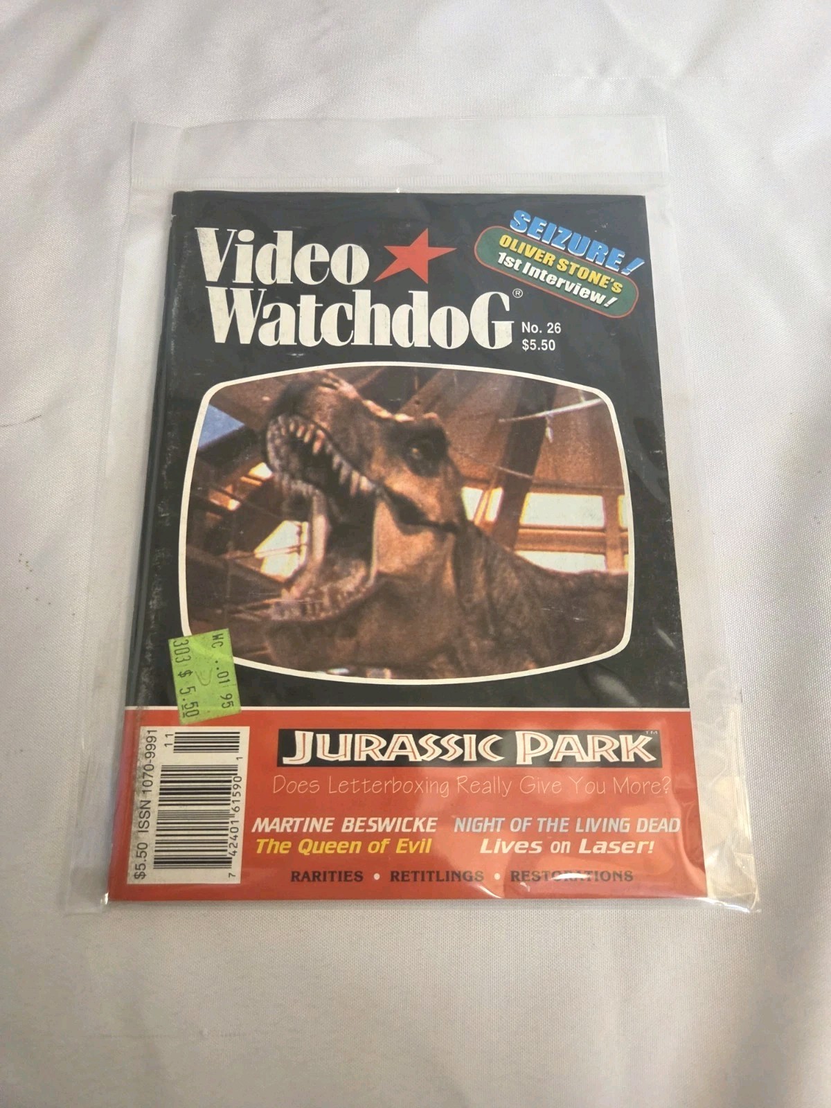 VIDEO WATCHDOG MAGAZINE PULP ISSUE #26 JURASSIC PARK VINTAGE 1995 VERY RARE VIDEO WATCHDOG MAGAZINE PULP ISSUE #26 JURASSIC PARK VINTAGE 1995 VERY RARE