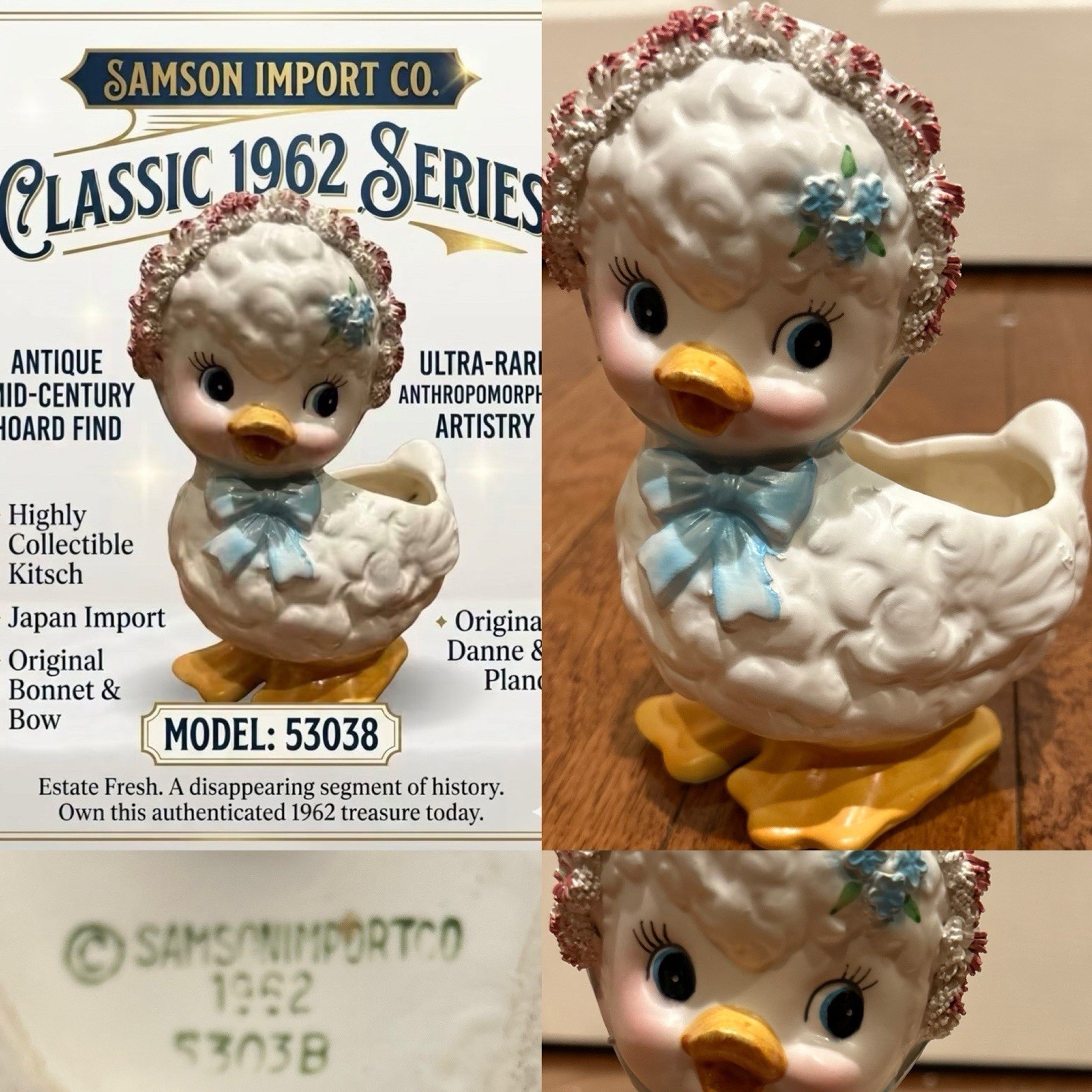 Rare Vintage 1962 Samson Import Co.Duck Planter(#53038) Mid-Century Kitsch Grail