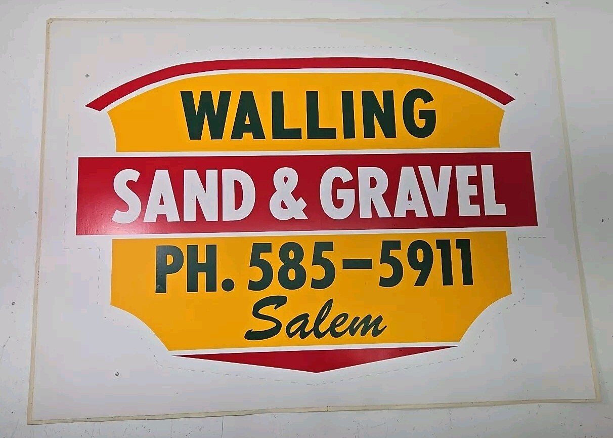 Original Vintage Walling Sand Gravel Construction Truck Decal Sticker Oregon Original Vintage Walling Sand Gravel Construction Truck Decal Sticker Oregon