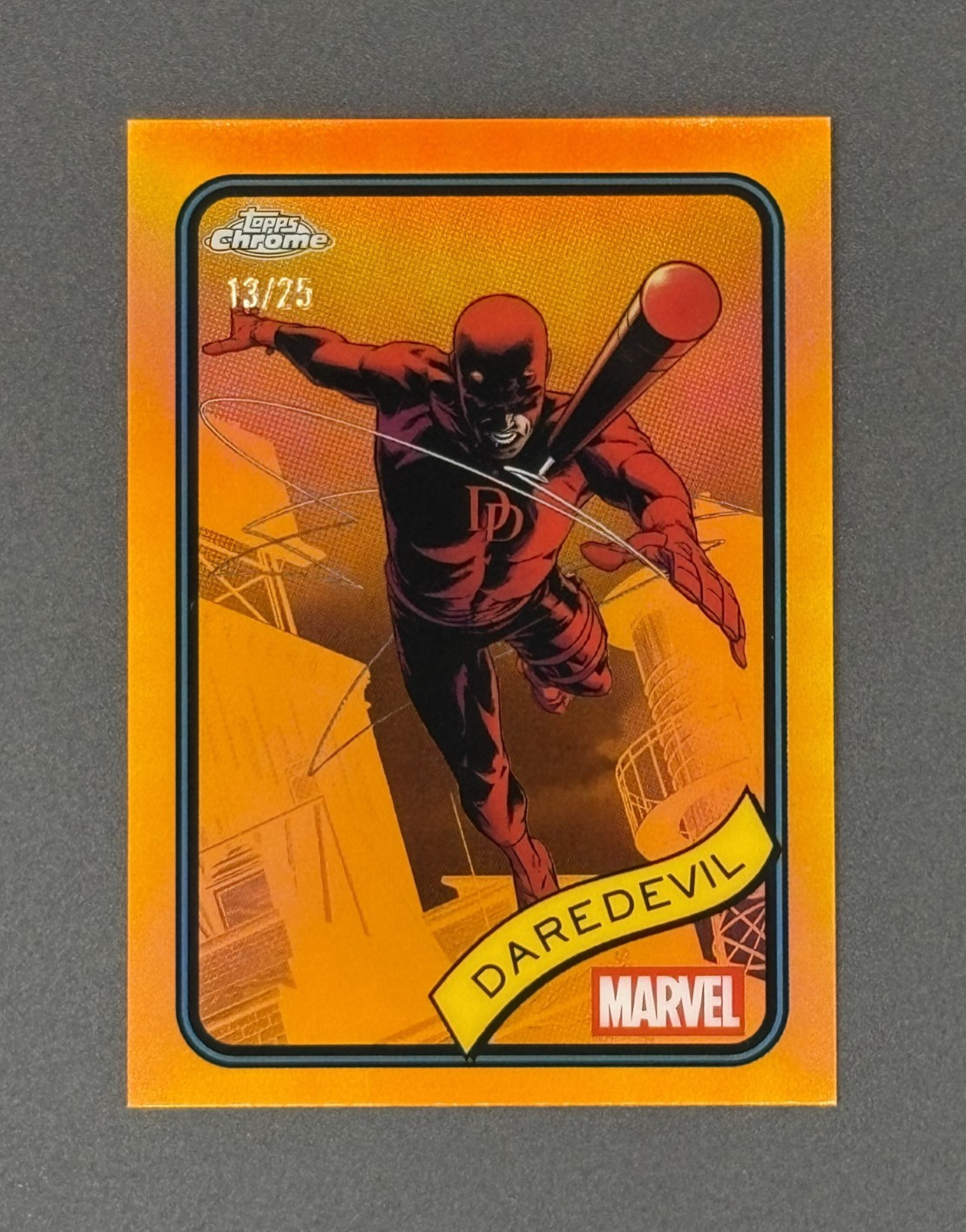 2025 Topps Chrome Marvel #97 Daredevil Doom Spider-Man Gambit TRUE ORANGE /25 2025 Topps Chrome Marvel #97 Daredevil Doom Spider-Man Gambit TRUE ORANGE /25