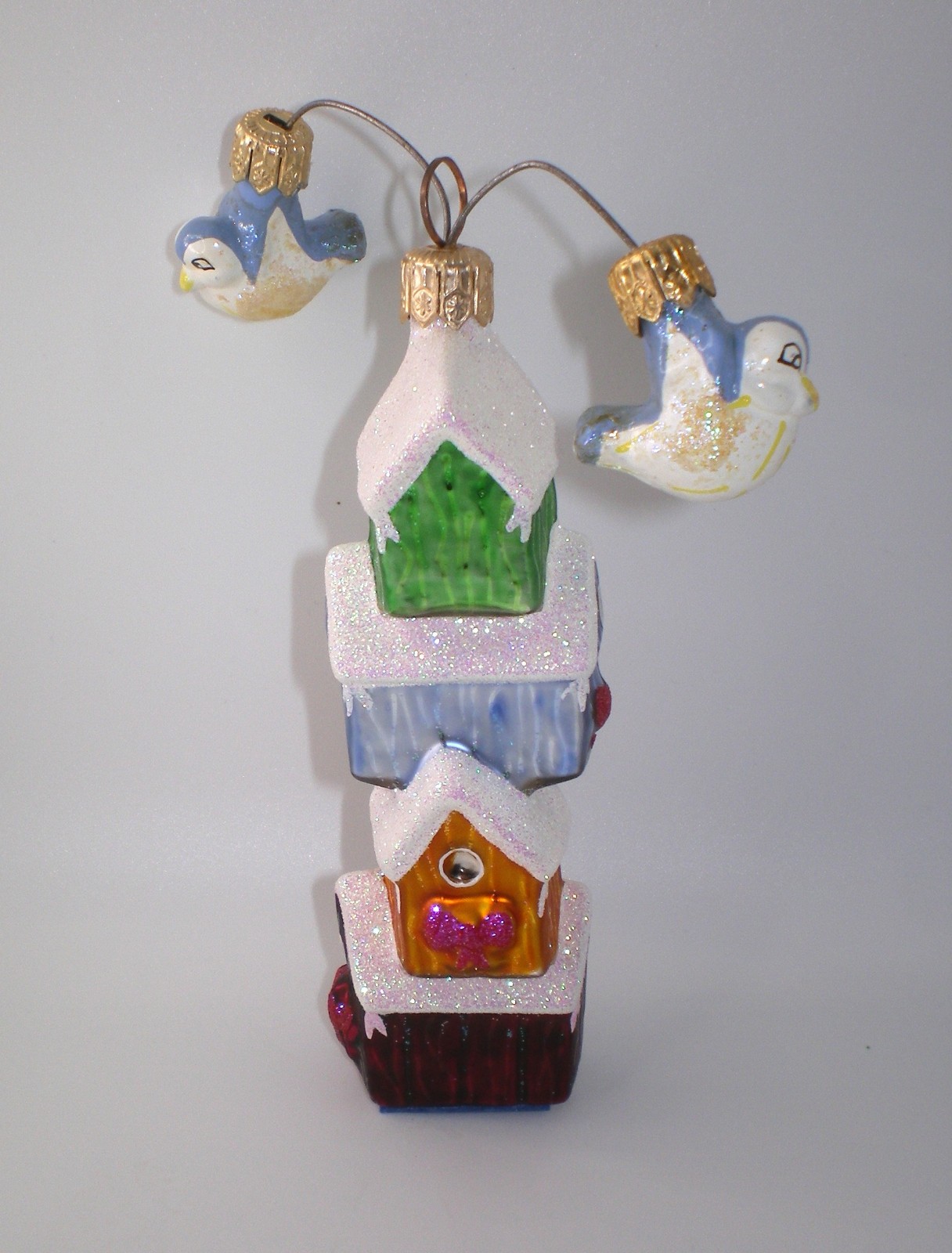 Vintage 1999 Christopher Radko TWEETS MOBILE Birdhouses & Bluebirds Ornament 5" Vintage 1999 Christopher Radko TWEETS MOBILE Birdhouses & Bluebirds Ornament 5"