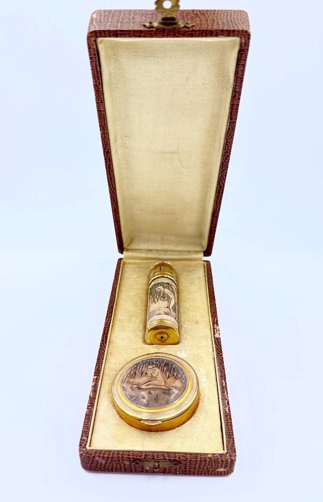Antique 1920s L'Aiglon The Eaglet French Perfume & Compact Set w/ Original Box Antique 1920s L'Aiglon The Eaglet French Perfume & Compact Set w/ Original Box