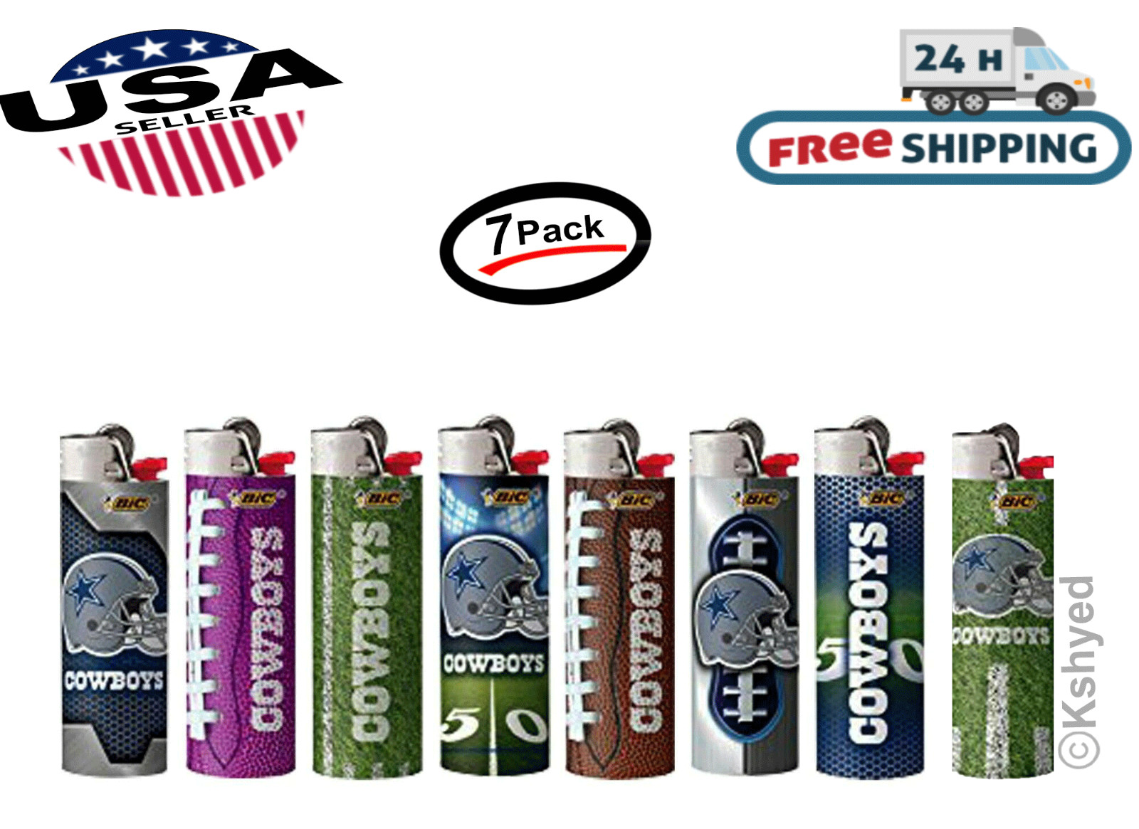 Bic Dallas Cowboys Lighters Various Styles NFL Officially Licensed (7 Pack) -New Bic Dallas Cowboys Lighters Various Styles NFL Officially Licensed (7 Pack) -New