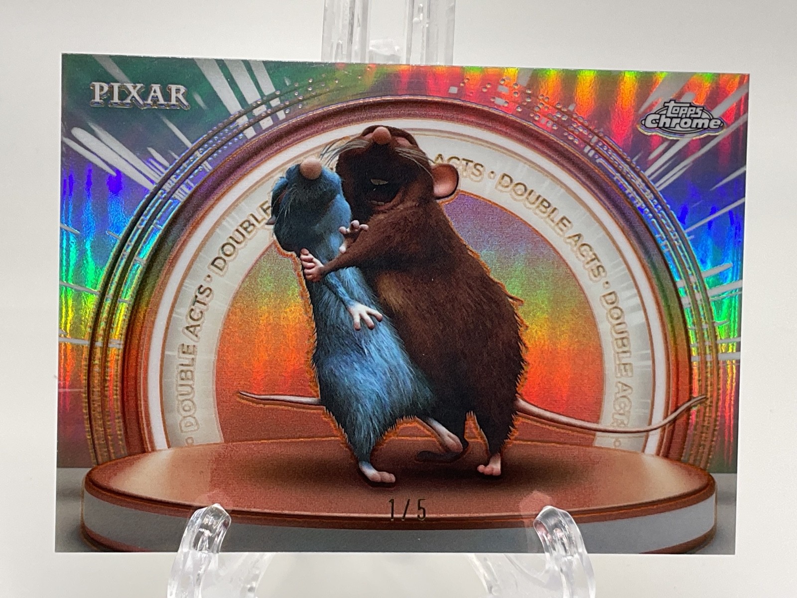 2025 Topps Chrome Pixar - Remy & Emile /5 Double Acts Red Refractor # DA-6 2025 Topps Chrome Pixar - Remy & Emile /5 Double Acts Red Refractor # DA-6
