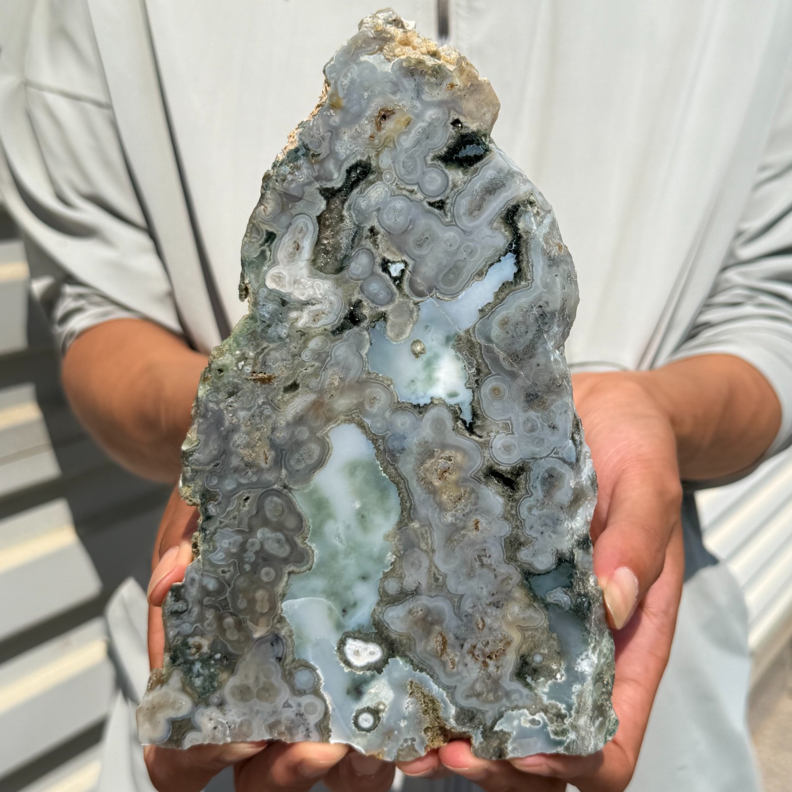 442g Natural Gem Grad Ocean Jasper Slab Quartz Crystal Mineral Specimen 442g Natural Gem Grad Ocean Jasper Slab Quartz Crystal Mineral Specimen