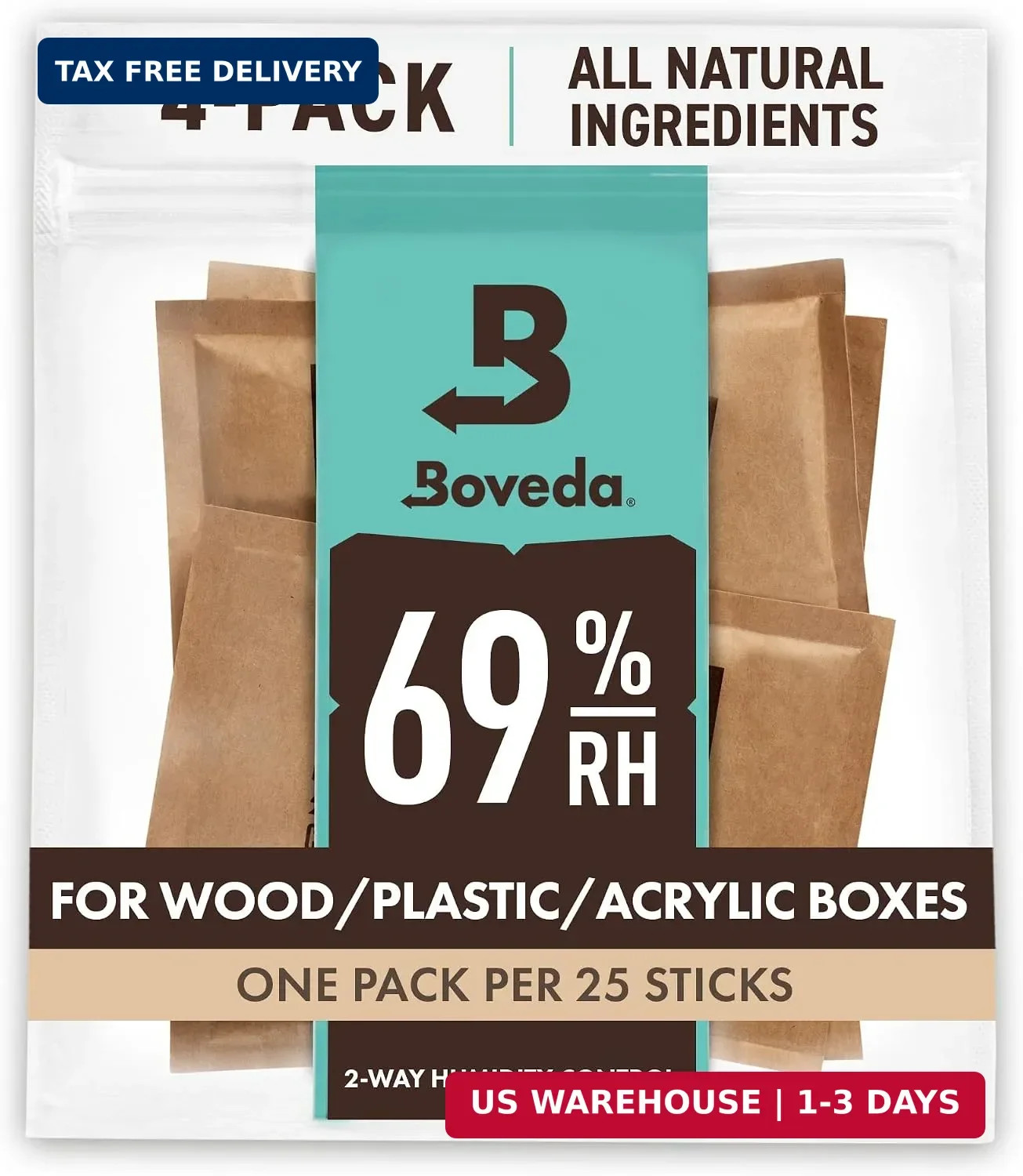 Boveda for Cigars/Tobacco | 69% RH Humidity Control Packs | Size Large for Use w Boveda for Cigars/Tobacco | 69% RH Humidity Control Packs | Size Large for Use w